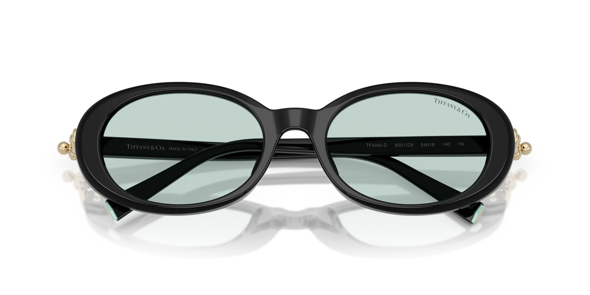 Tiffany TF4242D 8001D9 Occhiali da sole Acetato Nero Blu Rotonda Normale - immagine 2