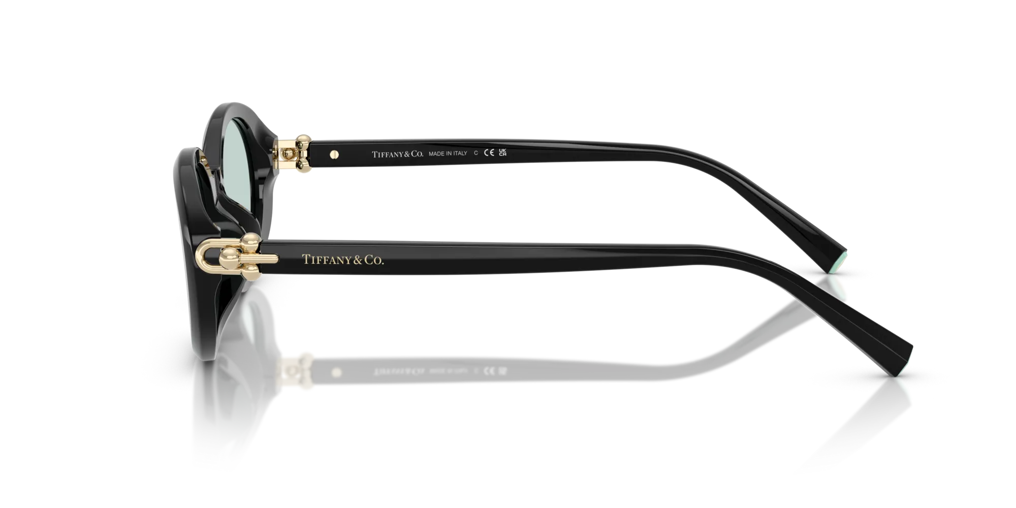 Tiffany TF4242D 8001D9 Occhiali da sole Acetato Nero Blu Rotonda Normale - immagine 4