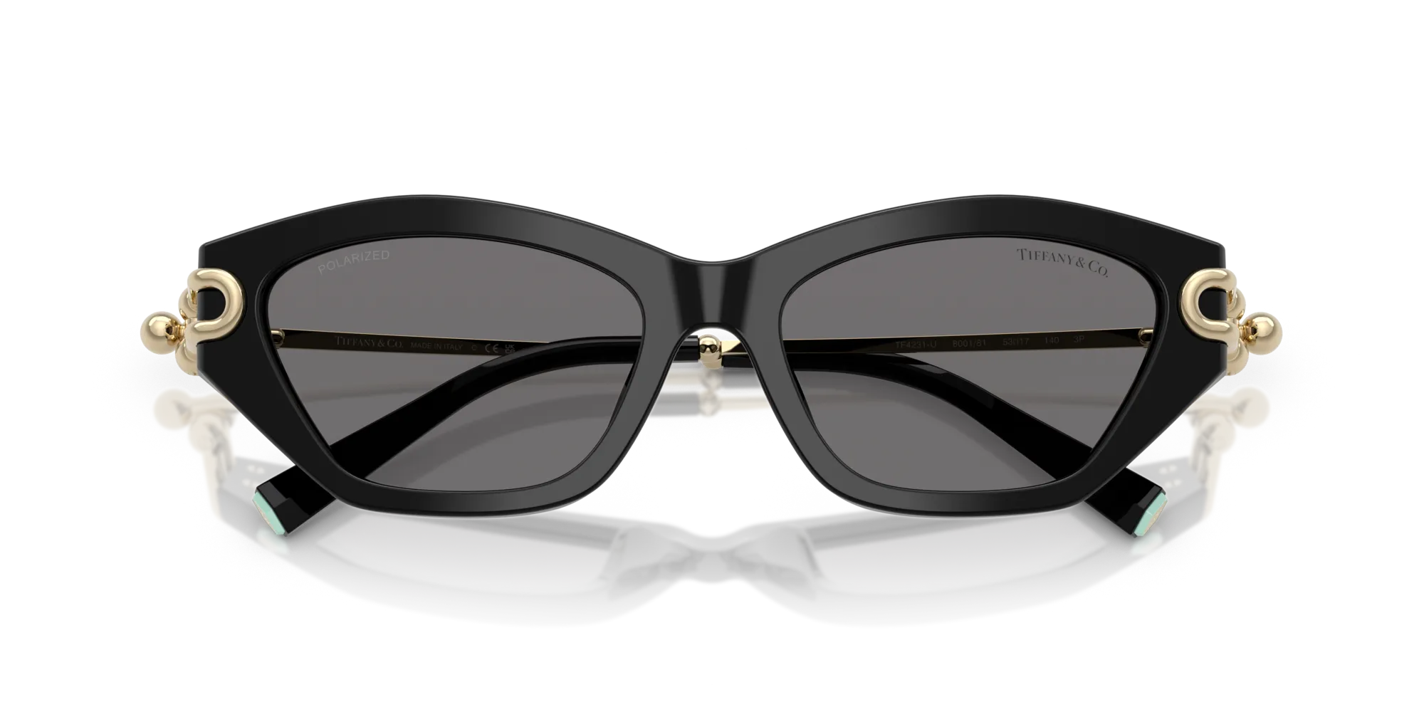 Tiffany TF4231U 800181 Occhiali da sole Acetato Nero Grigio Cat Eye Polarizzata - immagine 2
