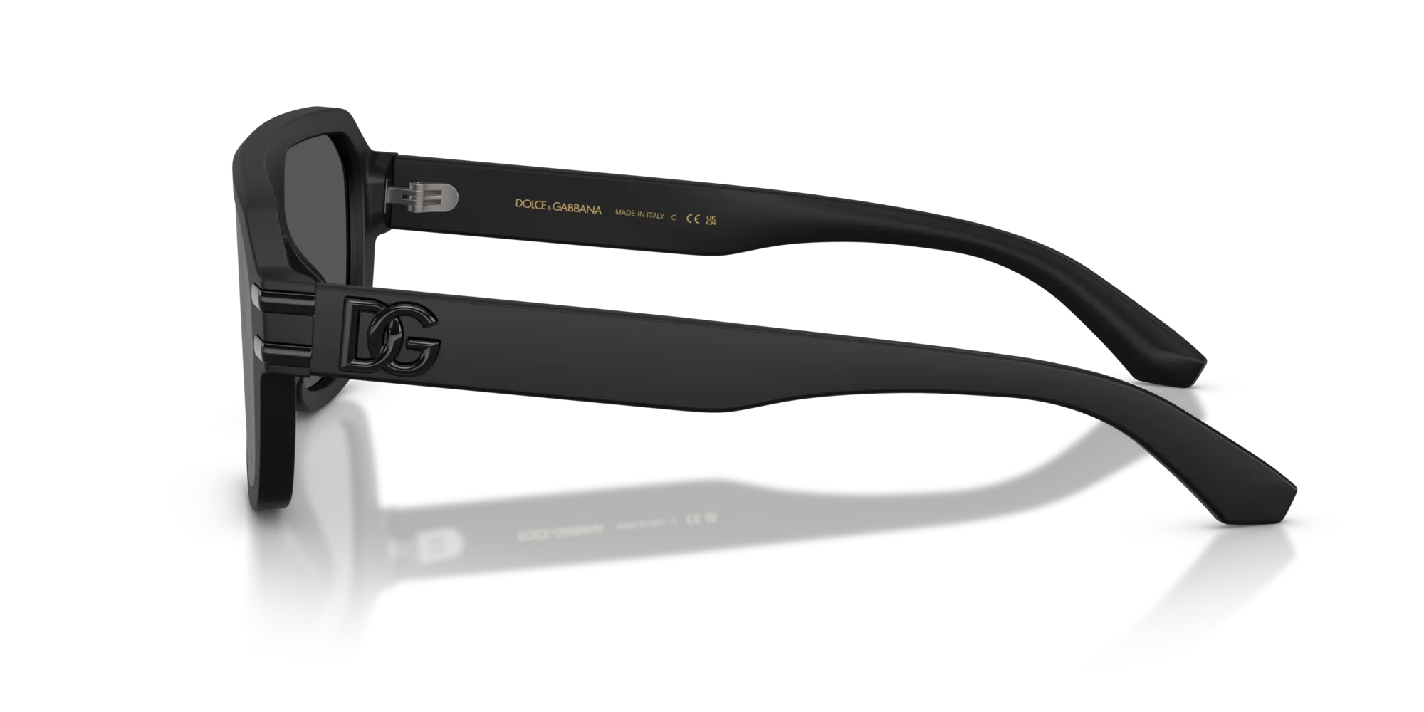 Dolce & Gabbana DG4507 25256G Occhiali da sole Acetato Nero Grigio Pilot Specchiate - immagine 4