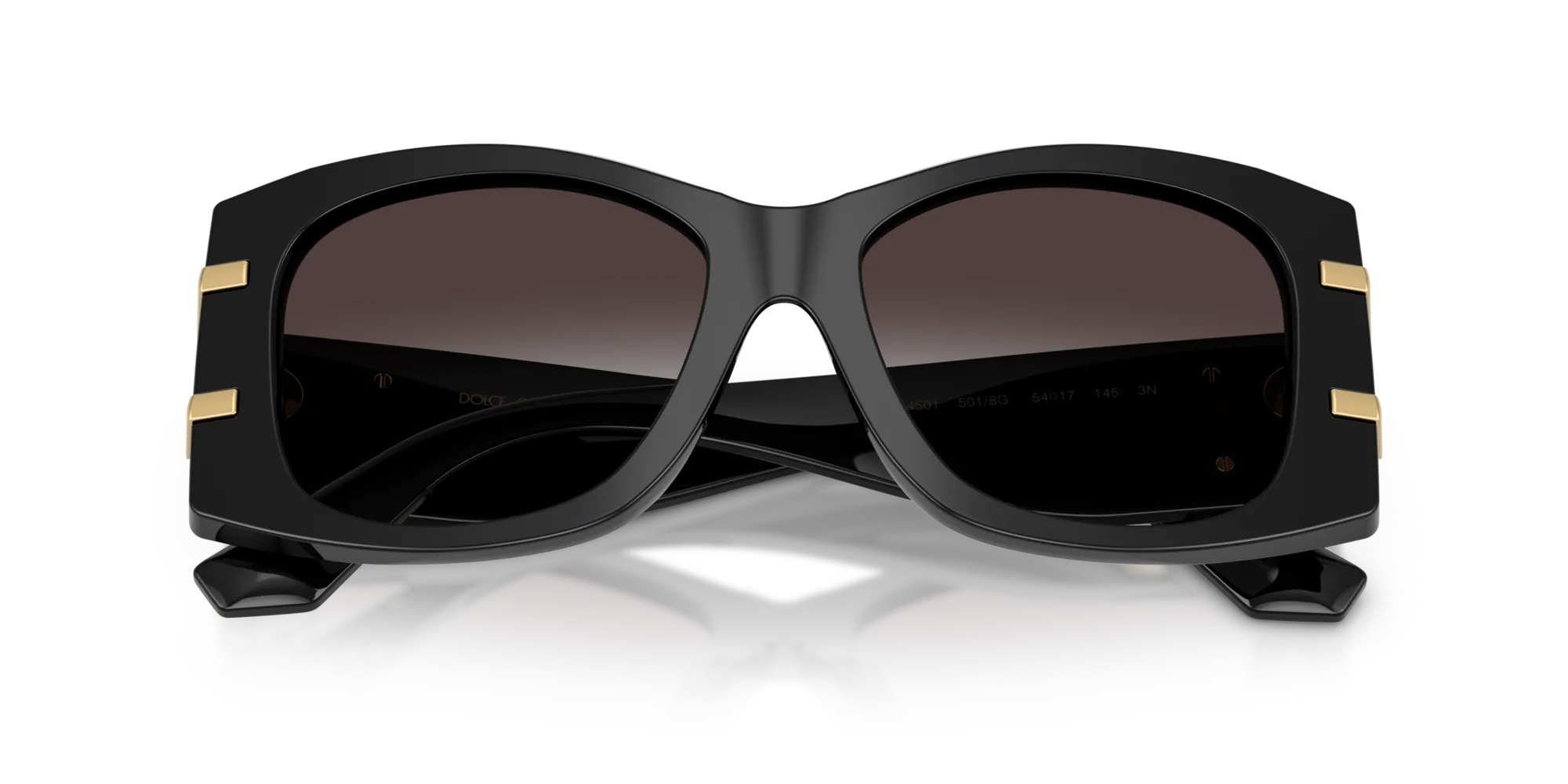 Dolce & Gabbana DG4501 501/8G Occhiali da sole Acetato Nero Grigio Farfalla Normale Sfumato - immagine 2
