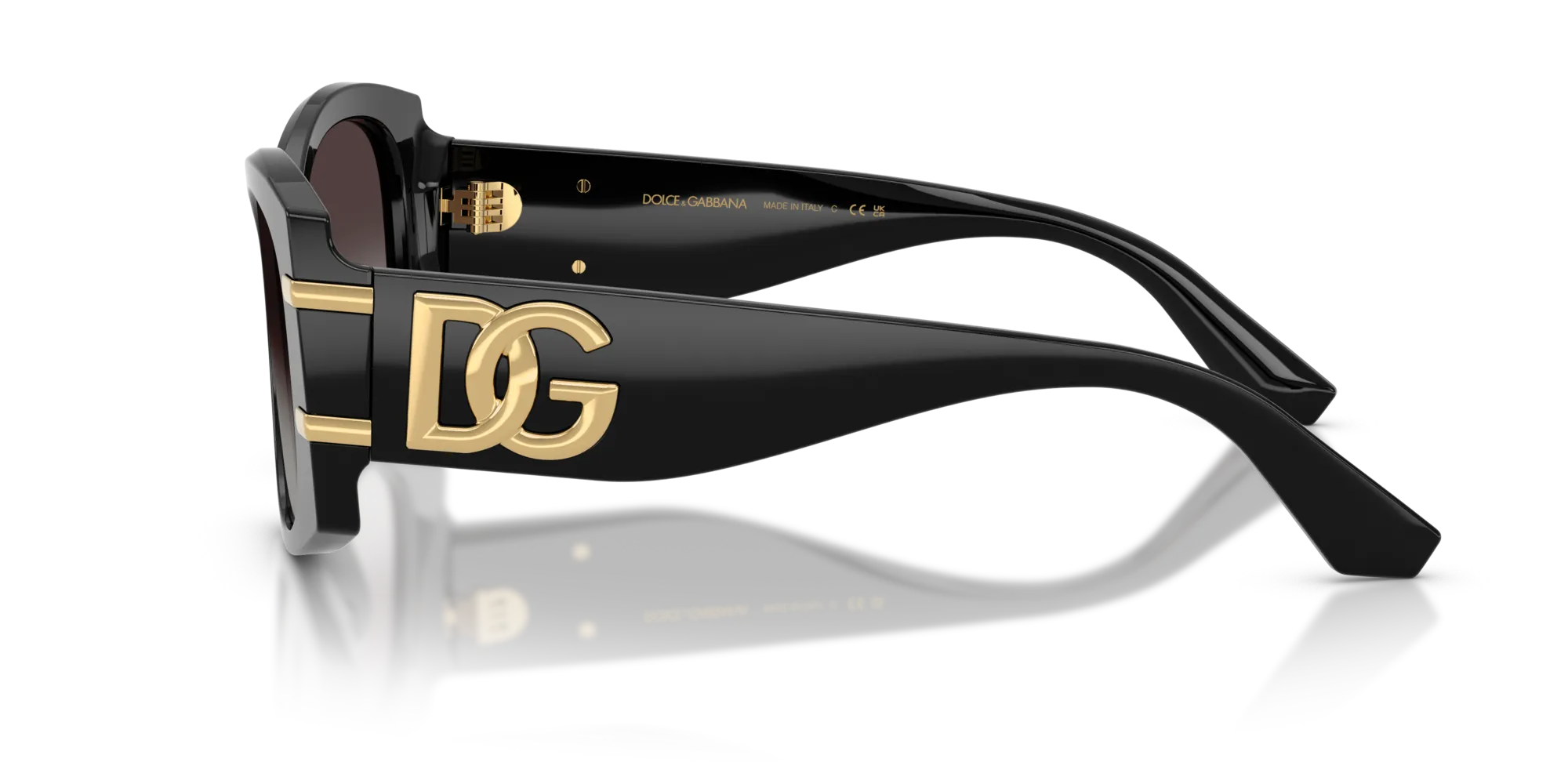 Dolce & Gabbana DG4501 501/8G Occhiali da sole Acetato Nero Grigio Farfalla Normale Sfumato - immagine 4