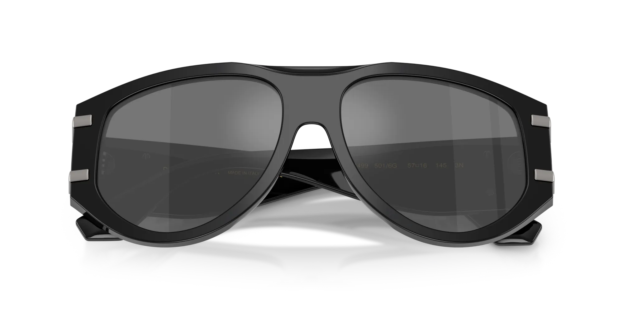 Dolce & Gabbana DG4499 501/6G Occhiali da sole Acetato Nero Grigio Pilot Specchiate - immagine 2
