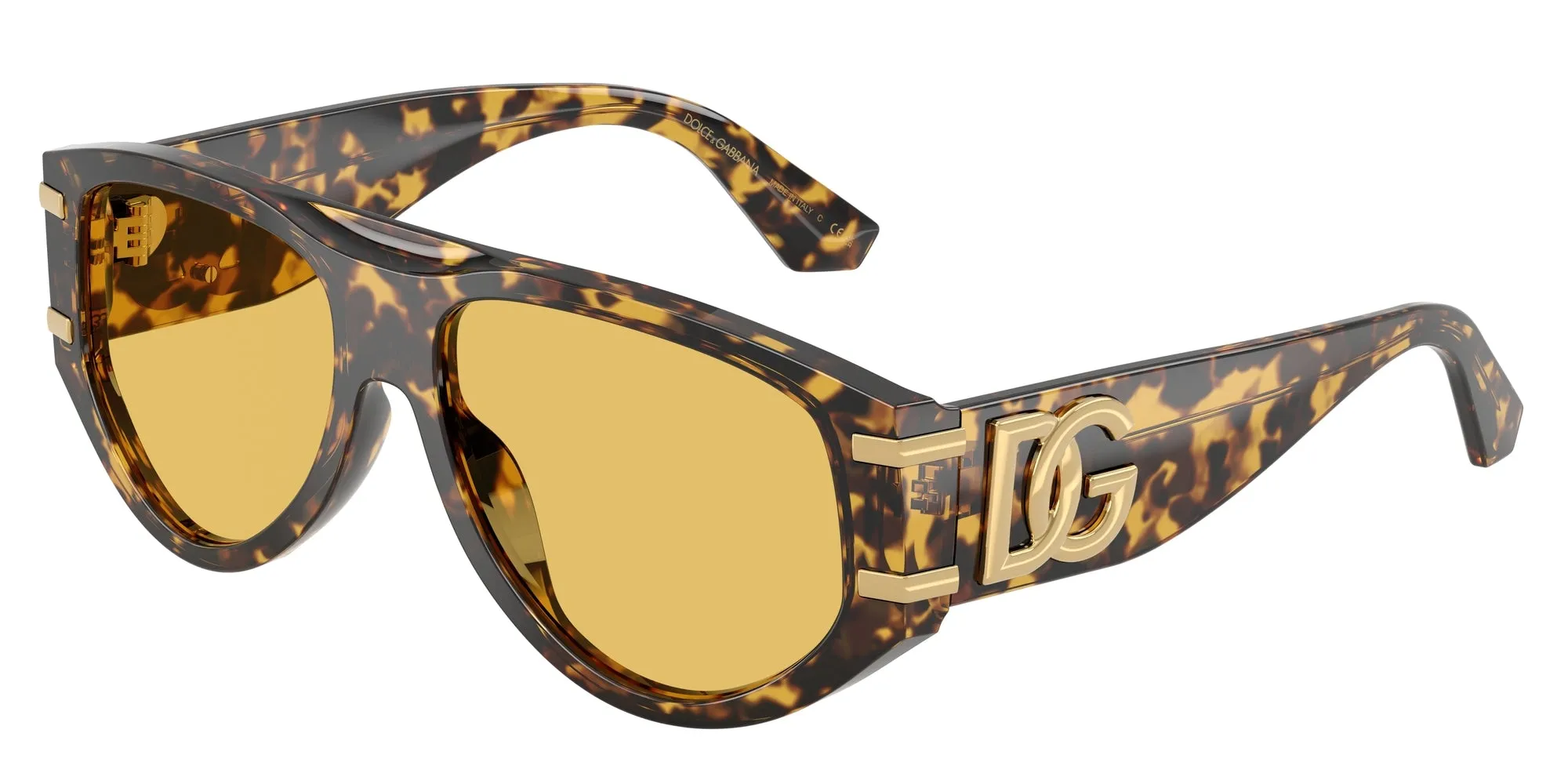 Dolce & Gabbana DG4499 333085 Occhiali da sole Acetato Tartaruga Giallo Pilot Normale - immagine 1