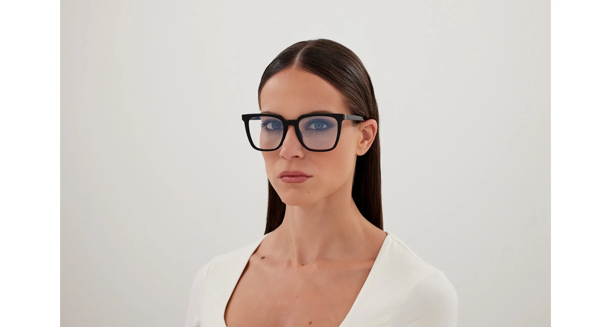 SAINT LAURENT SL M146 OPT 001 Montature da vista Acetato Nero Trasparente Squadrata ["Antiriflesso"] - immagine 4