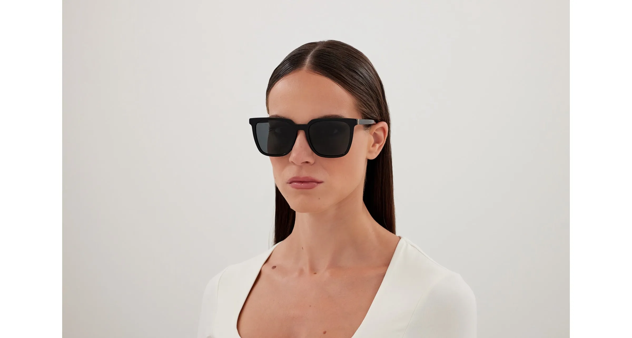 SAINT LAURENT SL M146 001 Occhiali da sole Acetato Nero Nero Squadrata - immagine 4