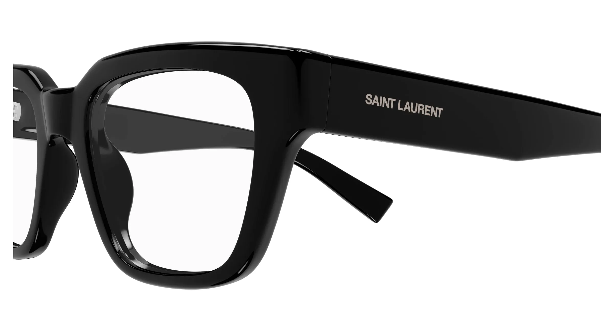 SAINT LAURENT SL 804 001 Montature da vista Acetato Nero Trasparente Squadrata - immagine 3