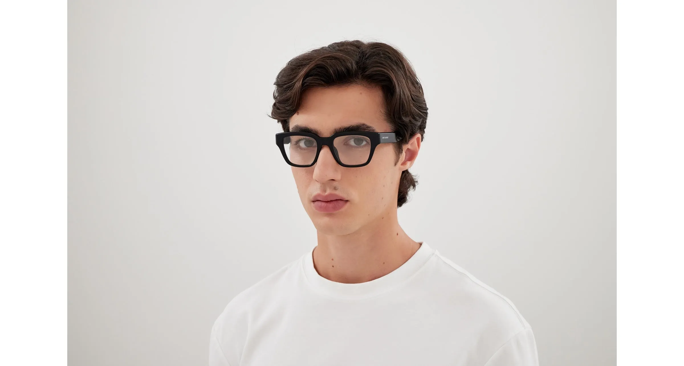 SAINT LAURENT SL 804 001 Montature da vista Acetato Nero Trasparente Squadrata - immagine 4