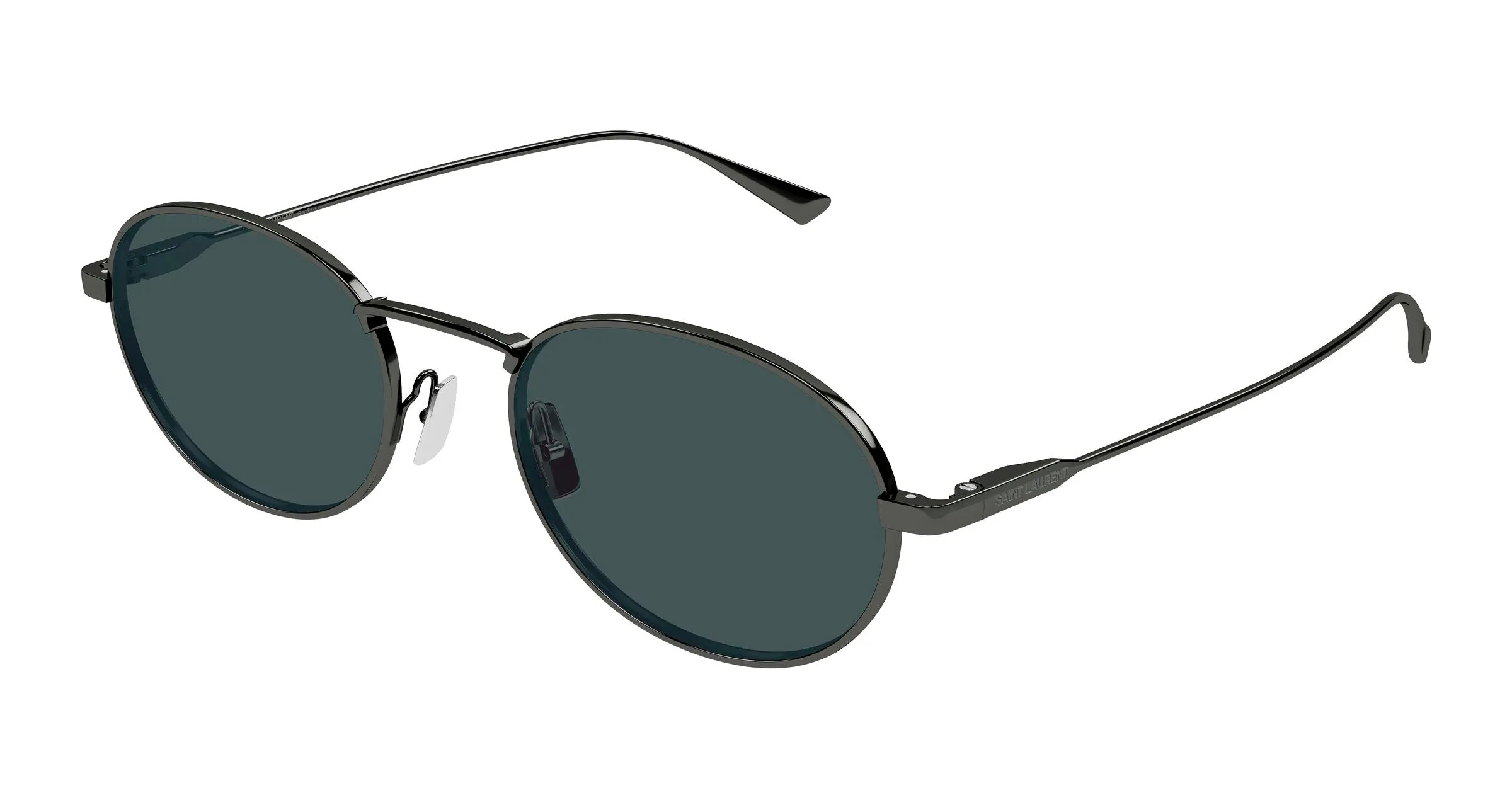 SAINT LAURENT SL 799 004 Occhiali da sole Metallo Rutenio Verde Rotonda - immagine 1