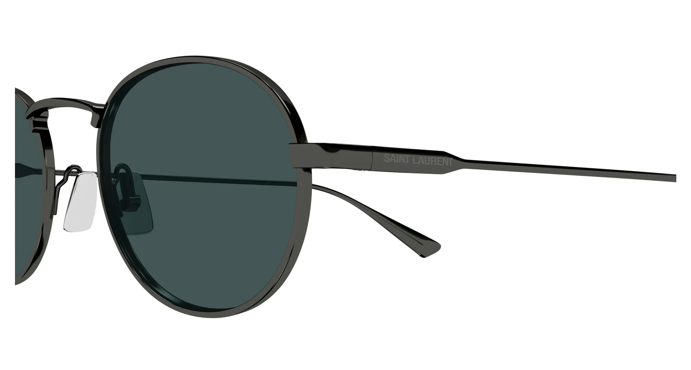 SAINT LAURENT SL 799 004 Occhiali da sole Metallo Rutenio Verde Rotonda - immagine 3