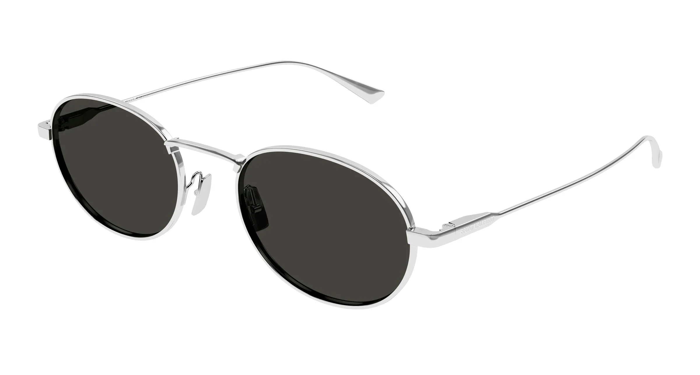 SAINT LAURENT SL 799 002 Occhiali da sole Metallo Argento Grigio Rotonda - immagine 1