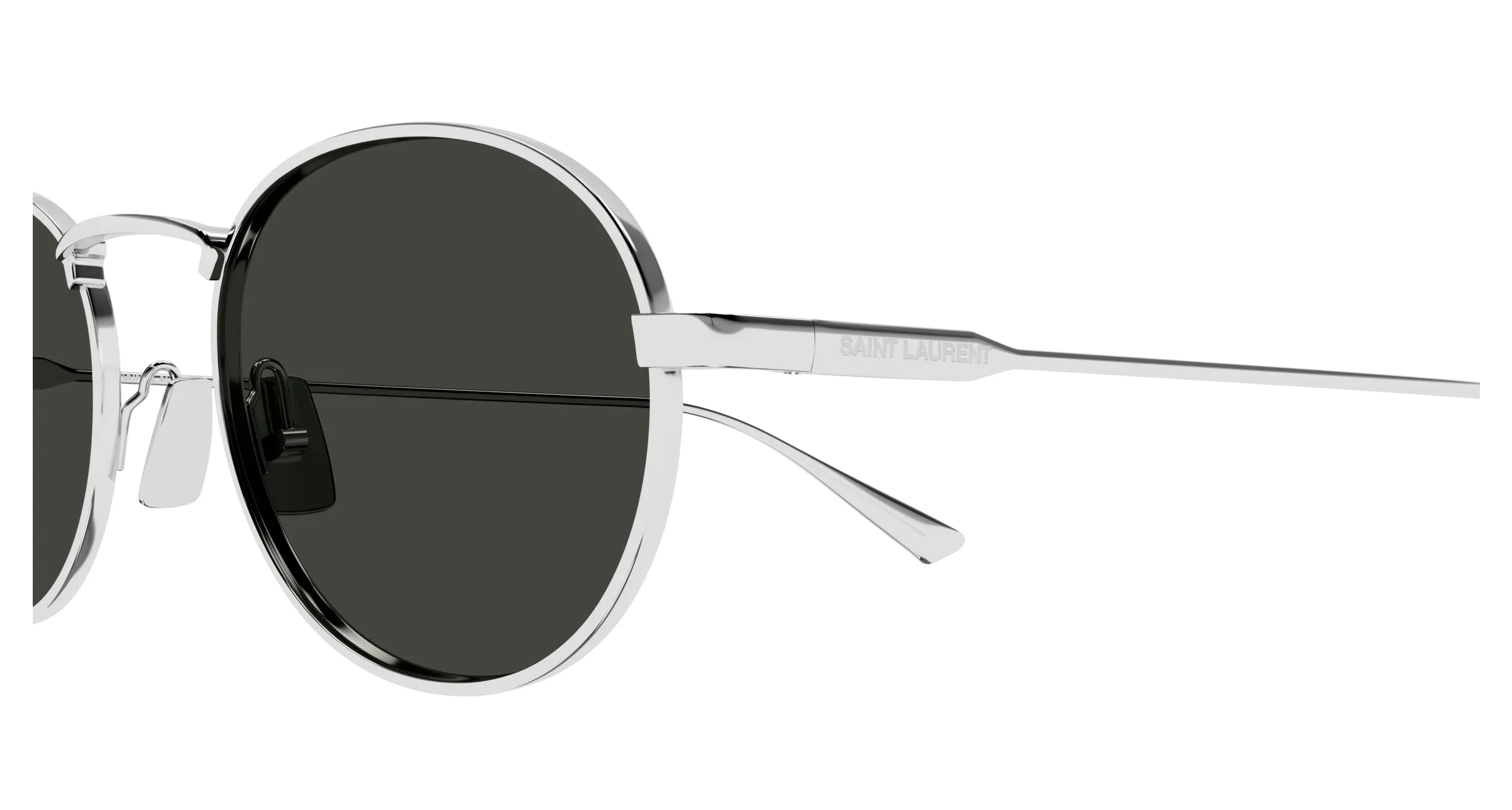 SAINT LAURENT SL 799 002 Occhiali da sole Metallo Argento Grigio Rotonda - immagine 3