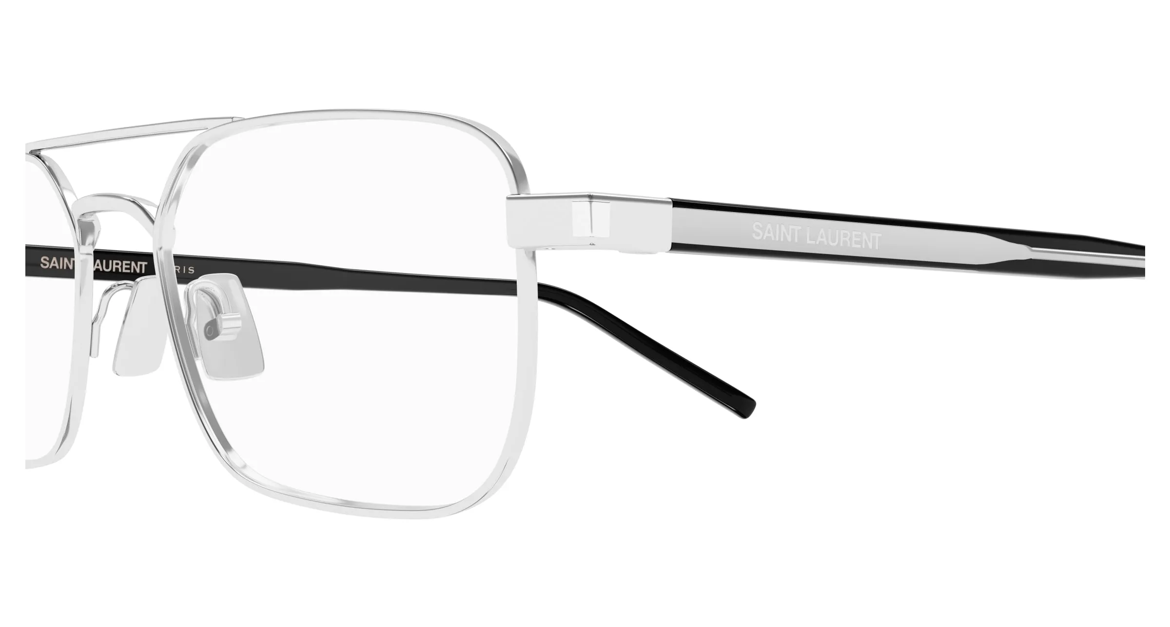 SAINT LAURENT SL 780 001 Montature da vista Metallo Argento Trasparente Squadrata ["Antiriflesso"] - immagine 3
