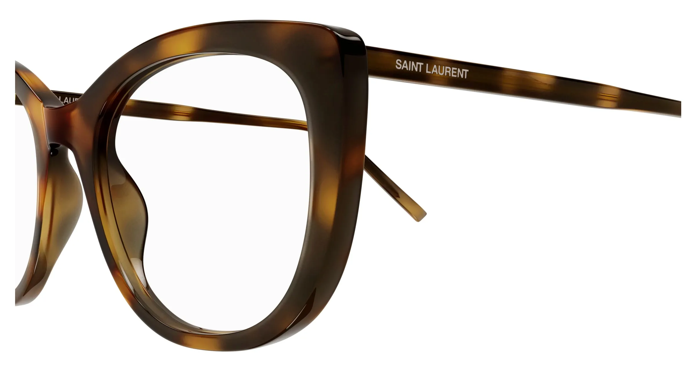 SAINT LAURENT SL 778 003 Montature da vista Acetato Havana Trasparente Cat Eye ["Antiriflesso"] - immagine 3