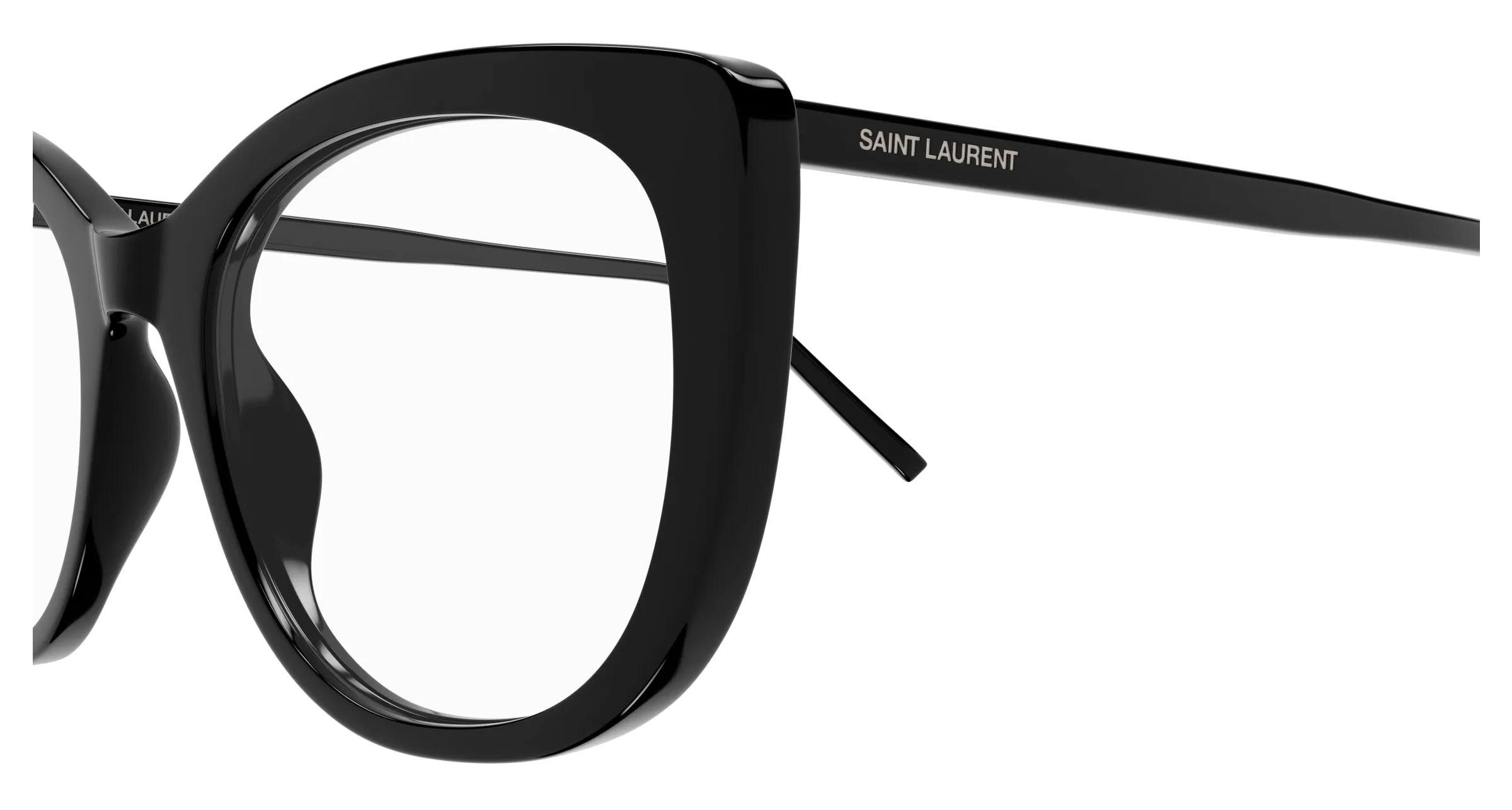 SAINT LAURENT SL 778 001 Montature da vista Acetato Nero Trasparente Cat Eye ["Antiriflesso"] - immagine 3