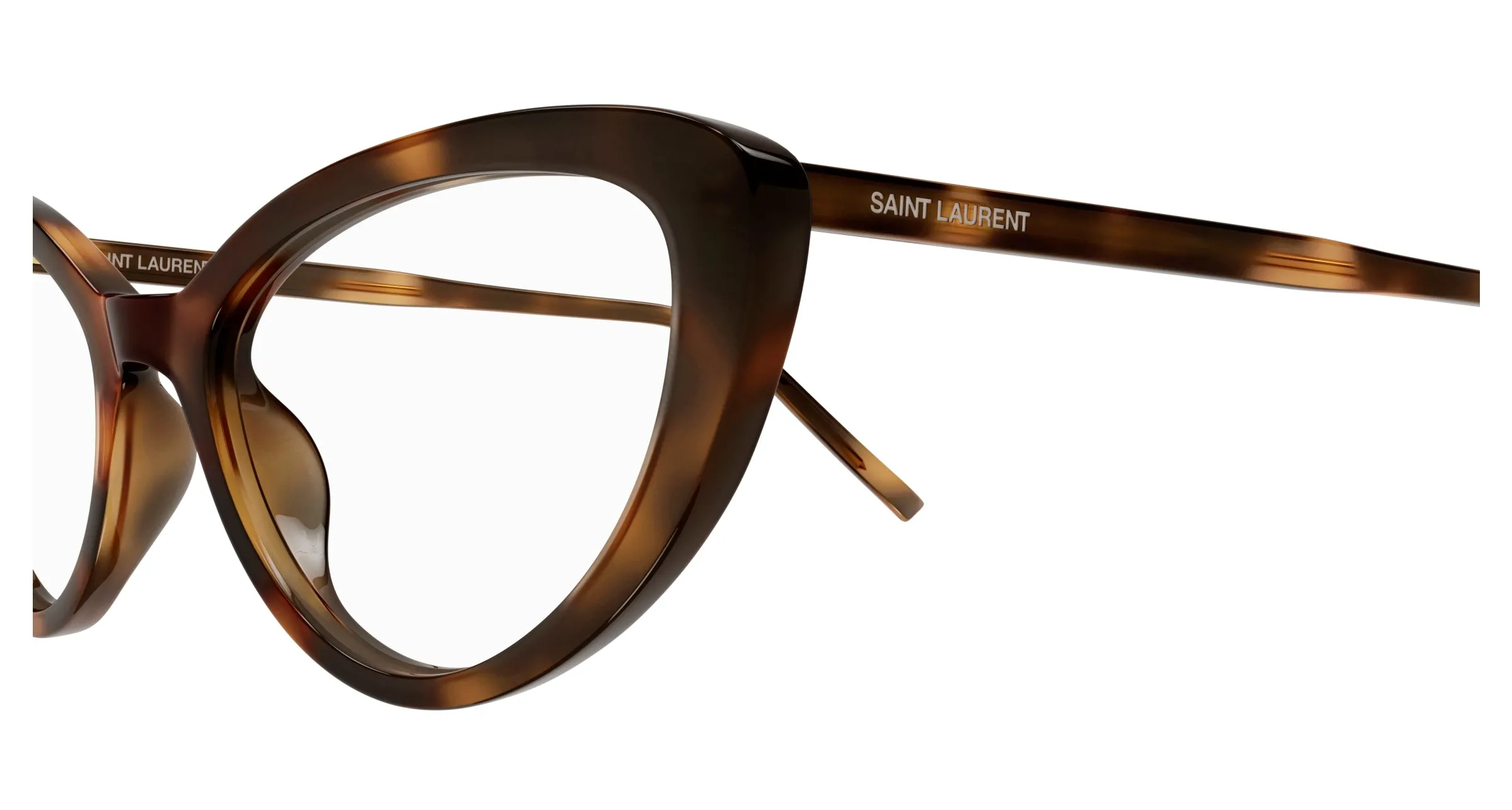 SAINT LAURENT SL 777 003 Montature da vista Acetato Havana Trasparente Cat Eye ["Antiriflesso"] - immagine 3