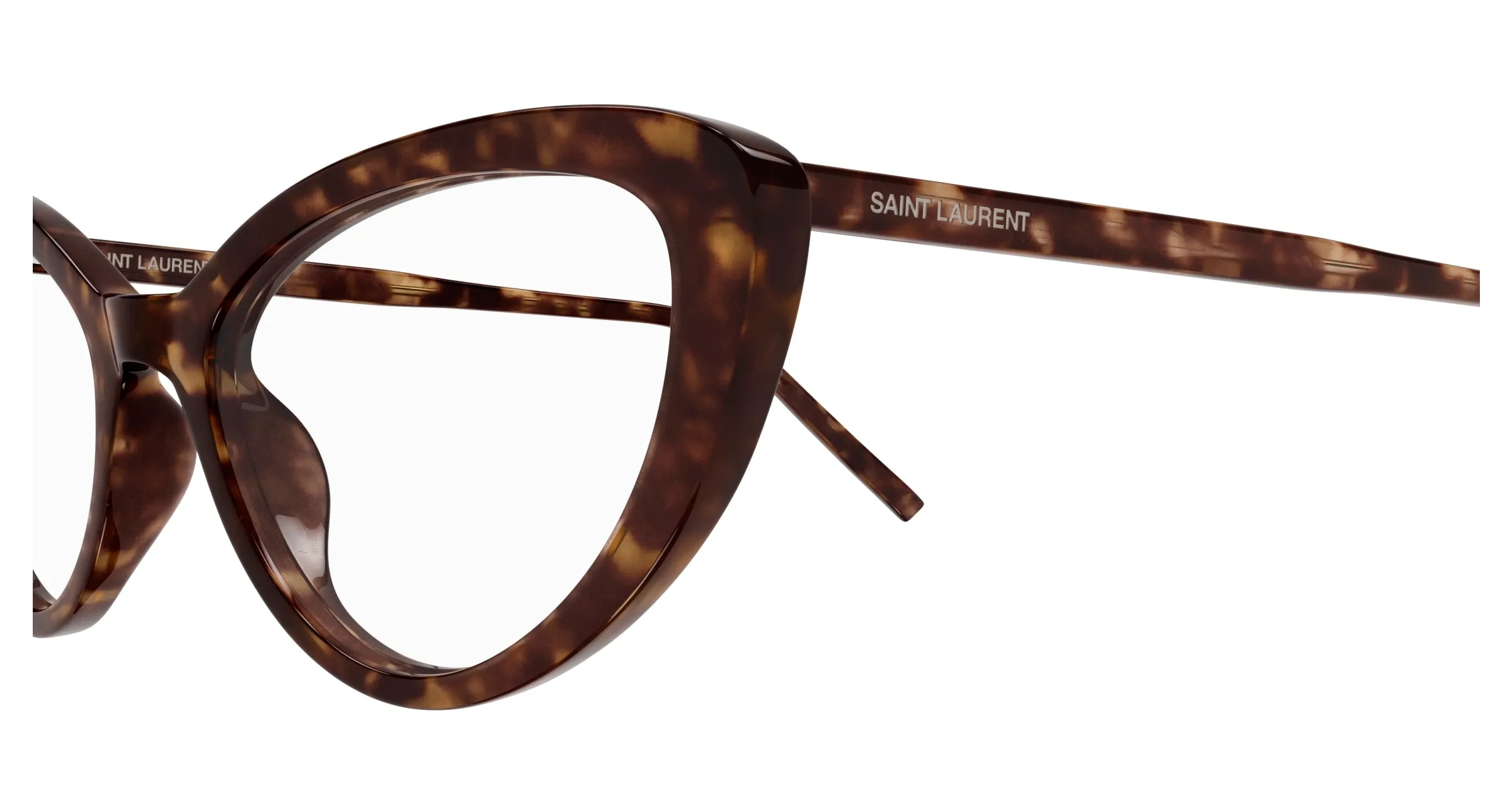 SAINT LAURENT SL 777 002 Montature da vista Acetato Havana Trasparente Cat Eye ["Antiriflesso"] - immagine 3