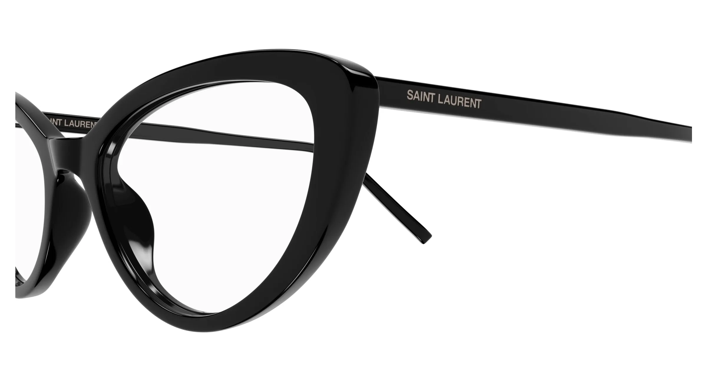 SAINT LAURENT SL 777 001 Montature da vista Acetato Nero Trasparente Cat Eye ["Antiriflesso"] - immagine 3