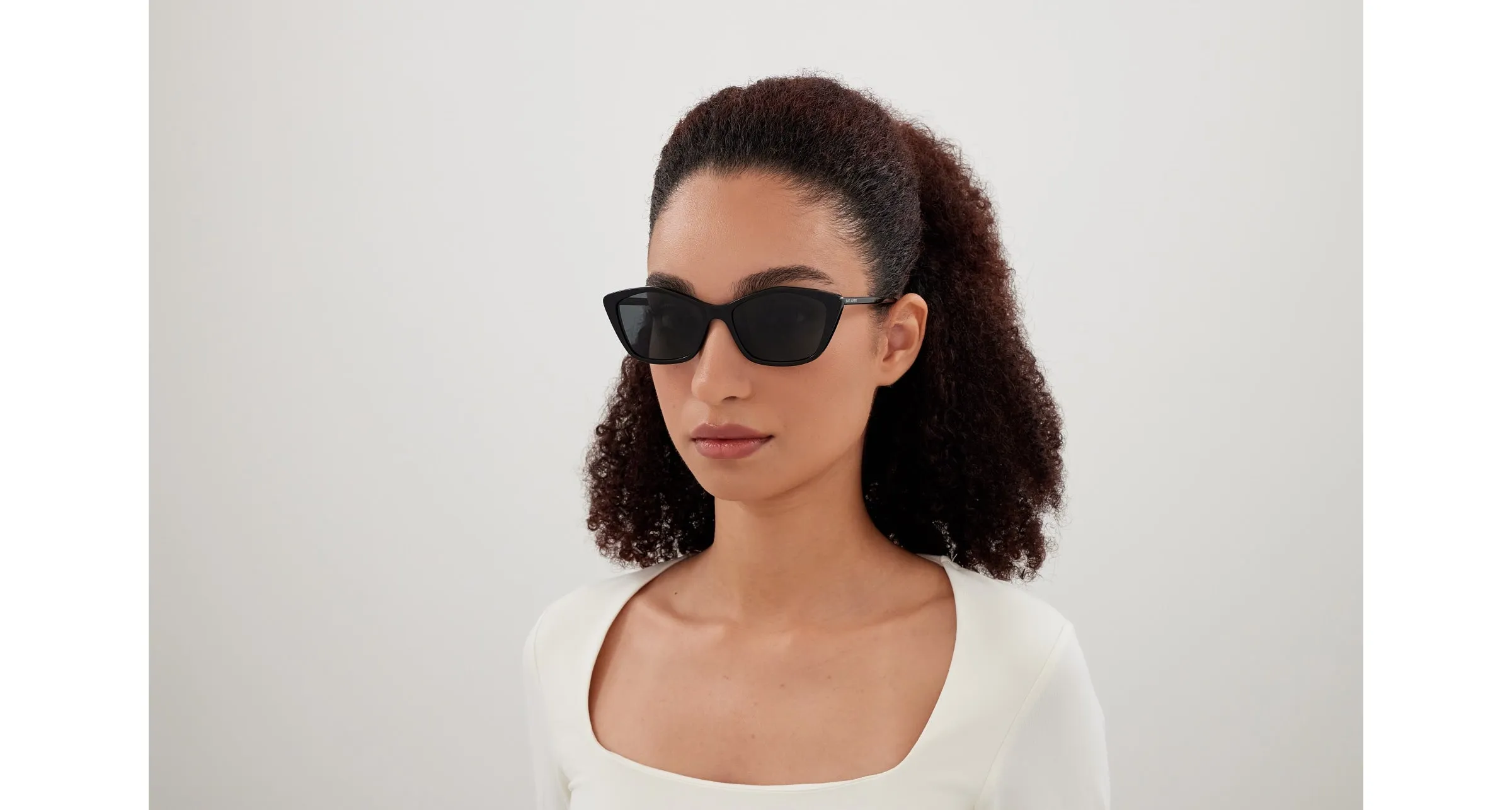 SAINT LAURENT SL 775 001 Occhiali da sole Acetato Nero Nero Cat Eye - immagine 4