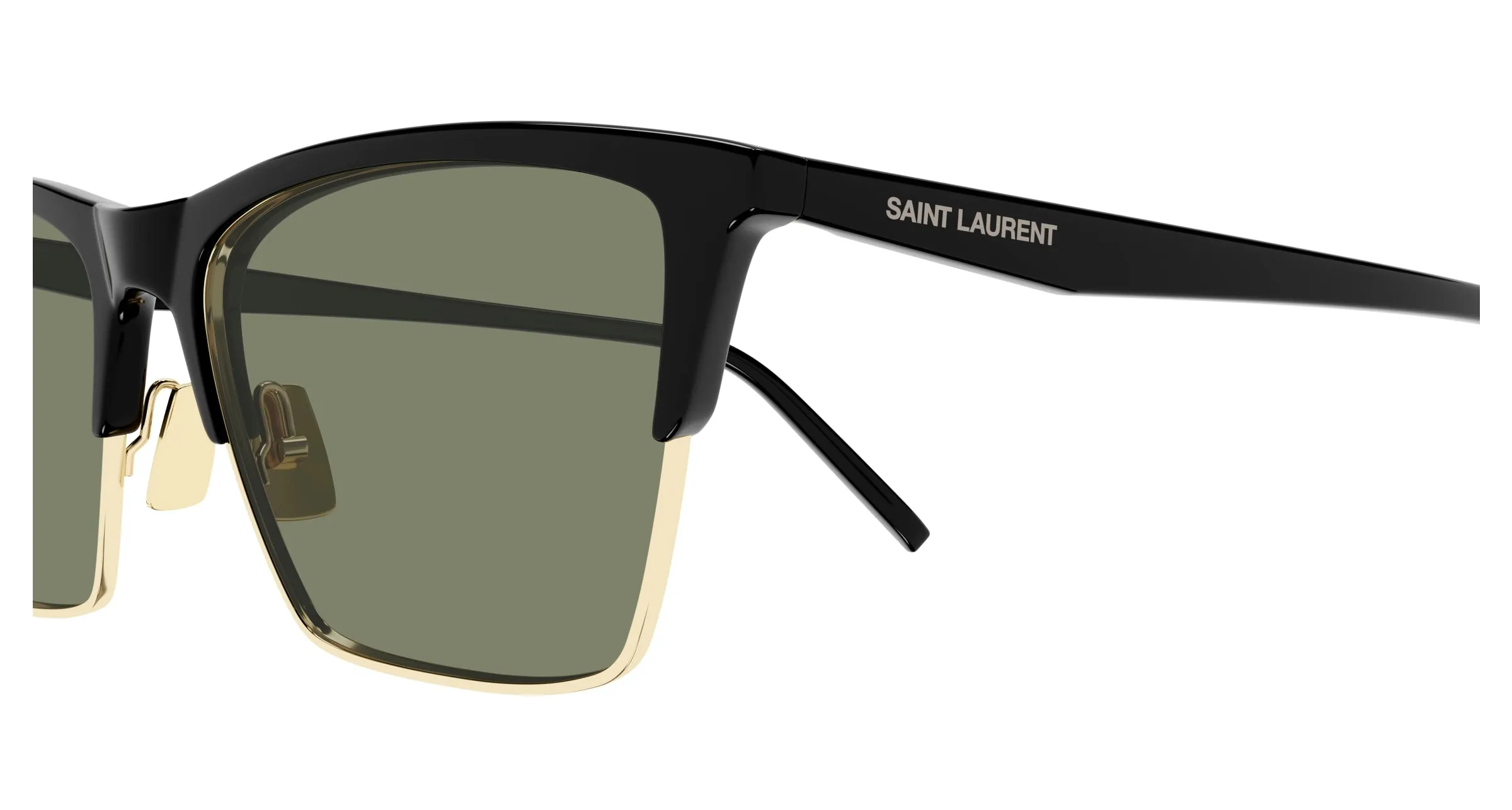 SAINT LAURENT SL 767 001 Occhiali da sole Bio-iniettato Nero Verde Cat Eye - immagine 3
