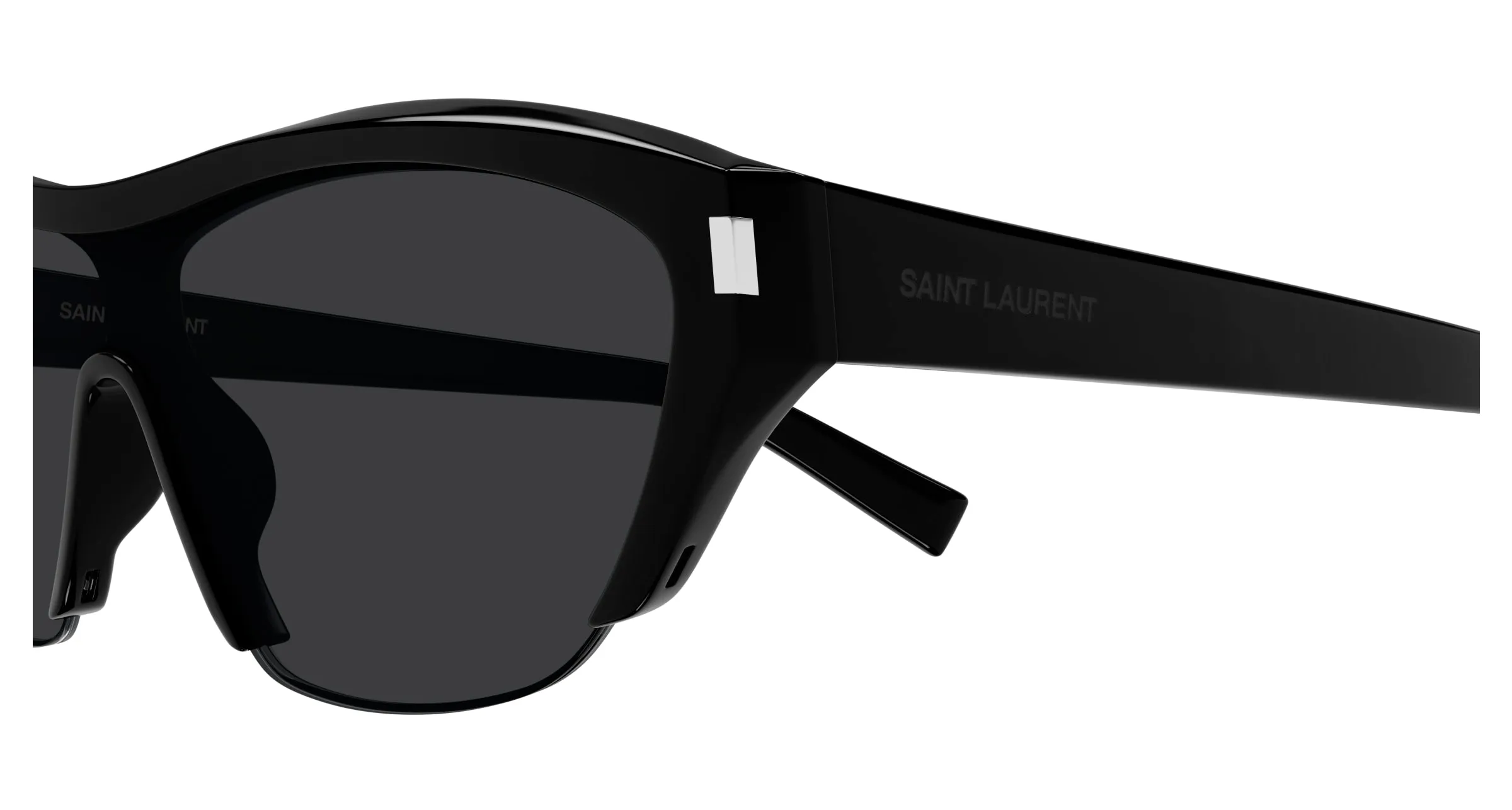 SAINT LAURENT SL 704 001 Occhiali da sole Acetato Nero Nero Maschera - immagine 3