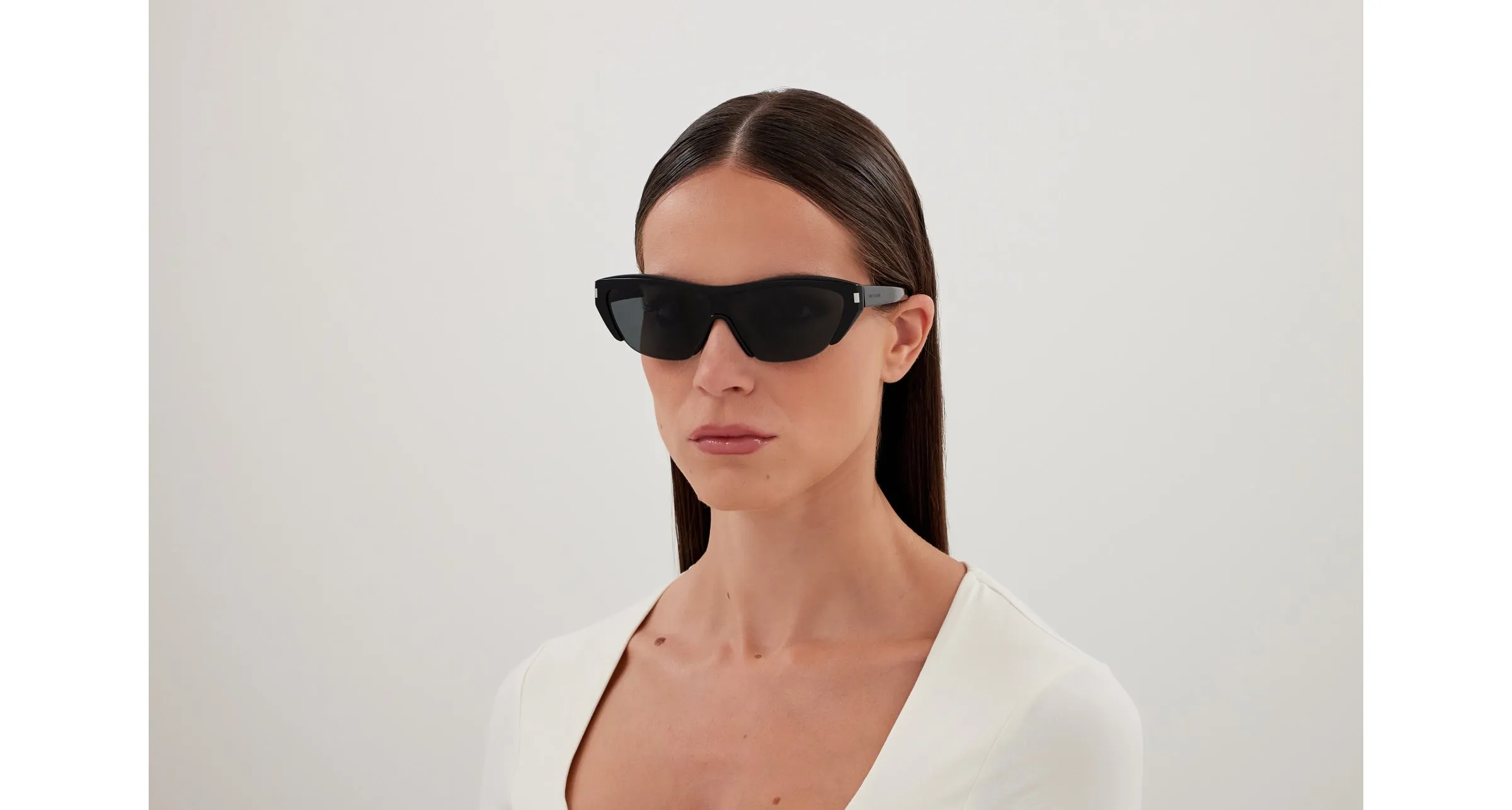 SAINT LAURENT SL 704 001 Occhiali da sole Acetato Nero Nero Maschera - immagine 4