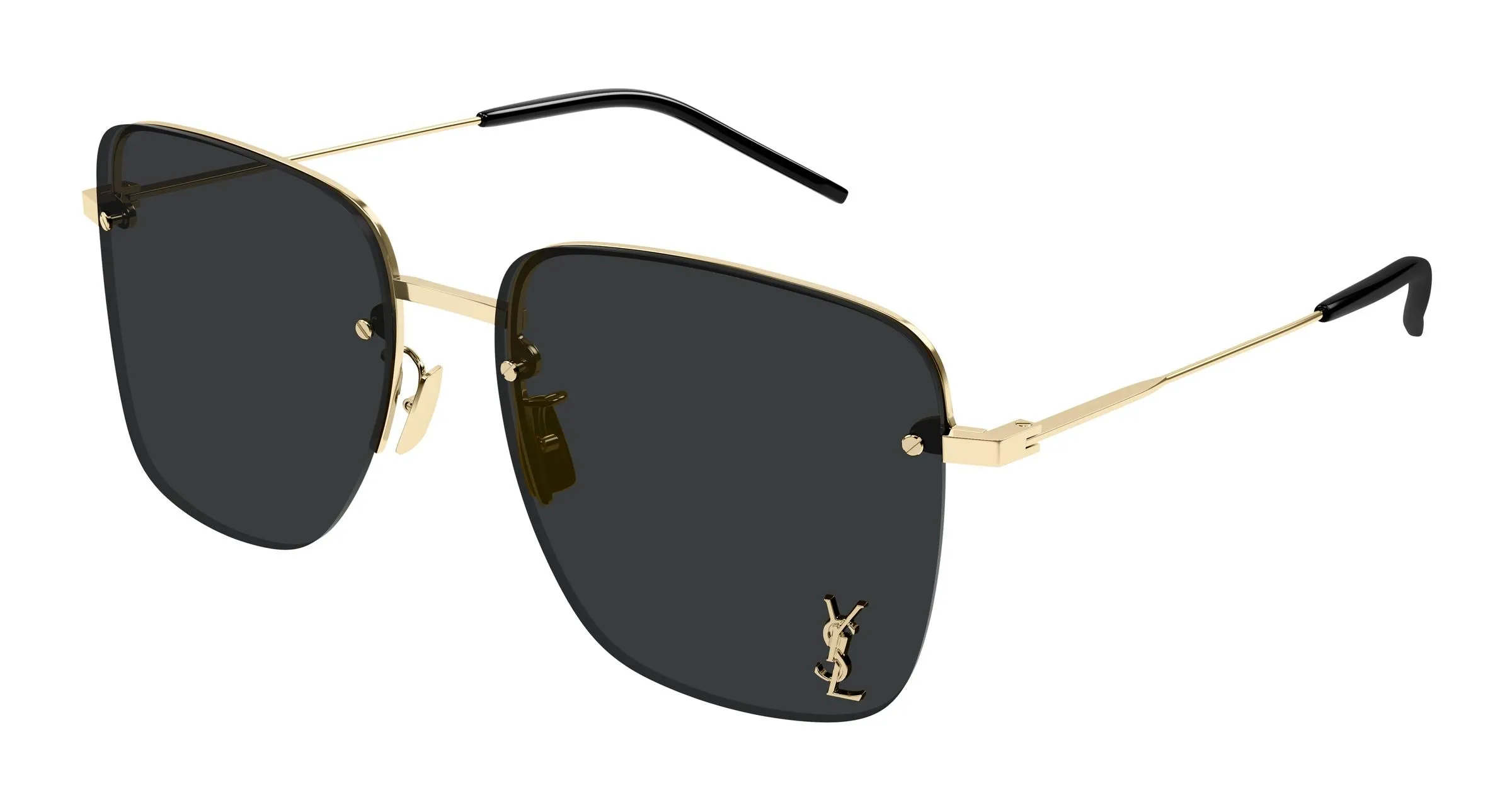 SAINT LAURENT SL 312 M 013 Occhiali da sole Metallo Oro Nero Squadrata - immagine 1