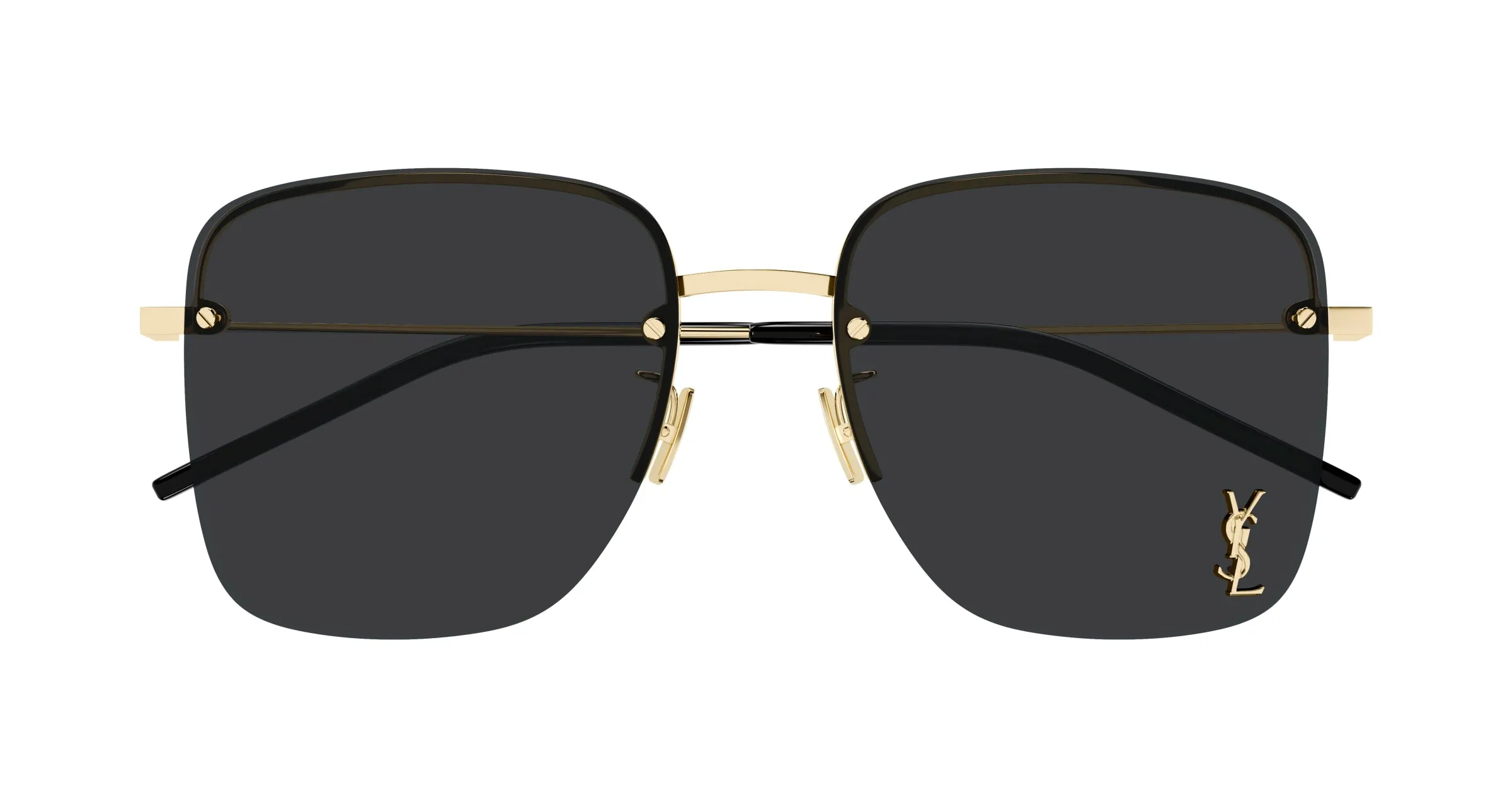 SAINT LAURENT SL 312 M 013 Occhiali da sole Metallo Oro Nero Squadrata - immagine 2