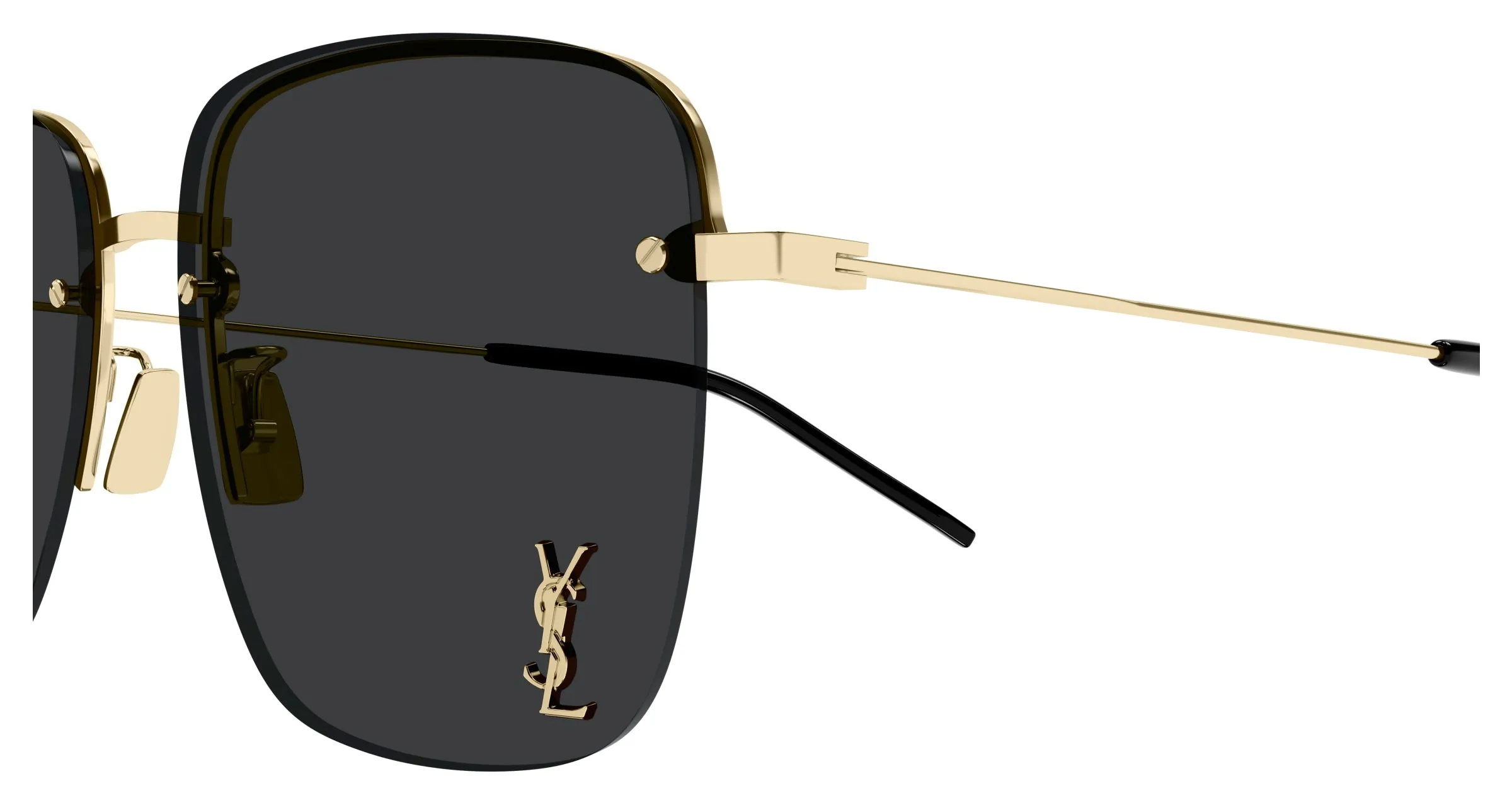 SAINT LAURENT SL 312 M 013 Occhiali da sole Metallo Oro Nero Squadrata - immagine 3
