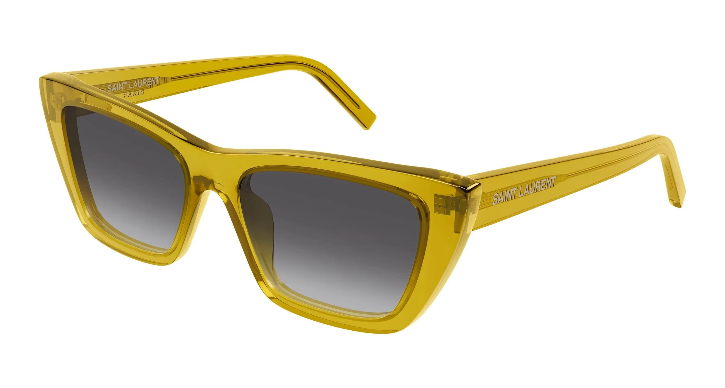 SAINT LAURENT SL 276 MICA 062 Occhiali da sole Acetato Giallo Fumo Cat Eye - immagine 1