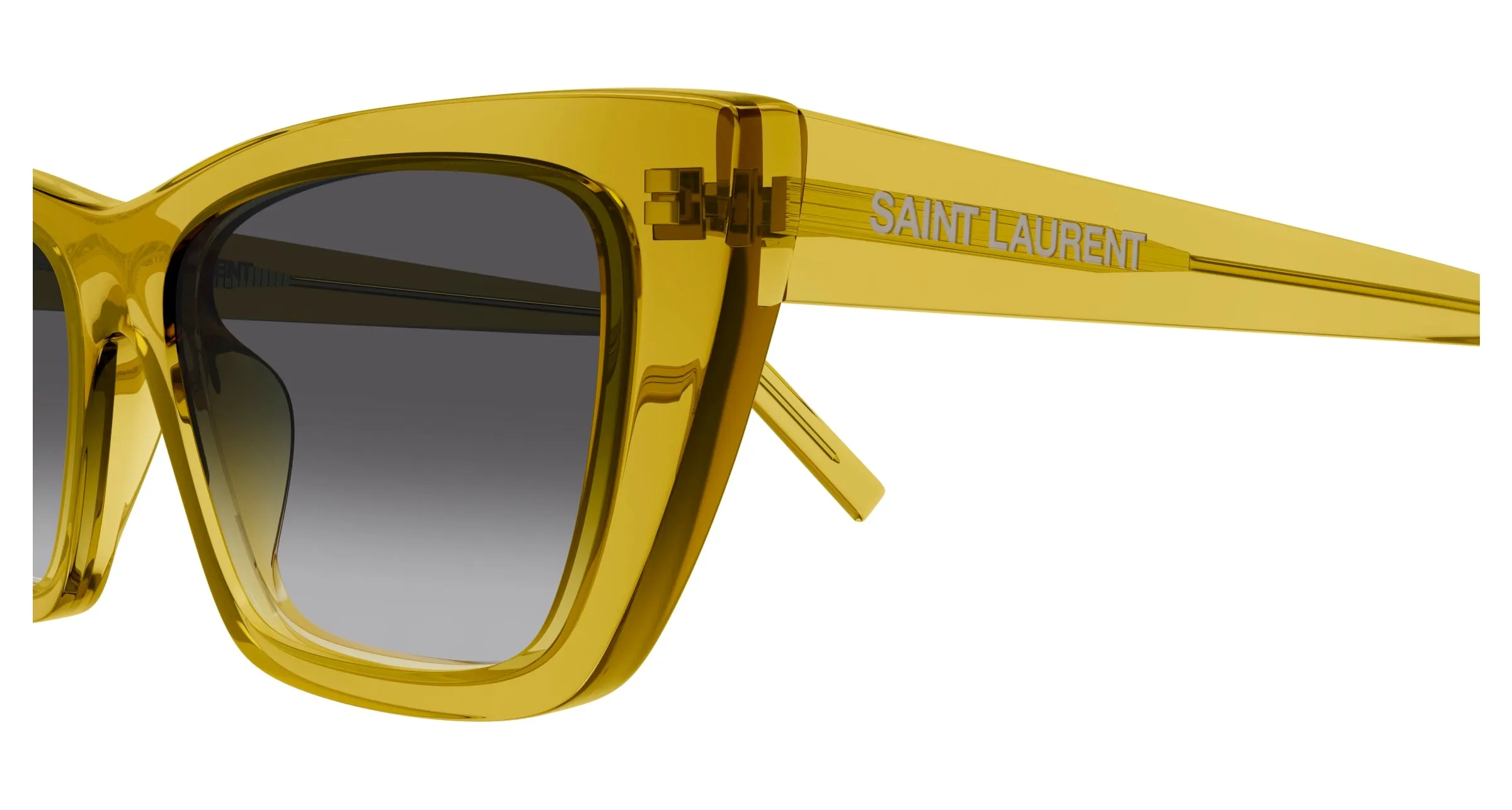 SAINT LAURENT SL 276 MICA 062 Occhiali da sole Acetato Giallo Fumo Cat Eye - immagine 3
