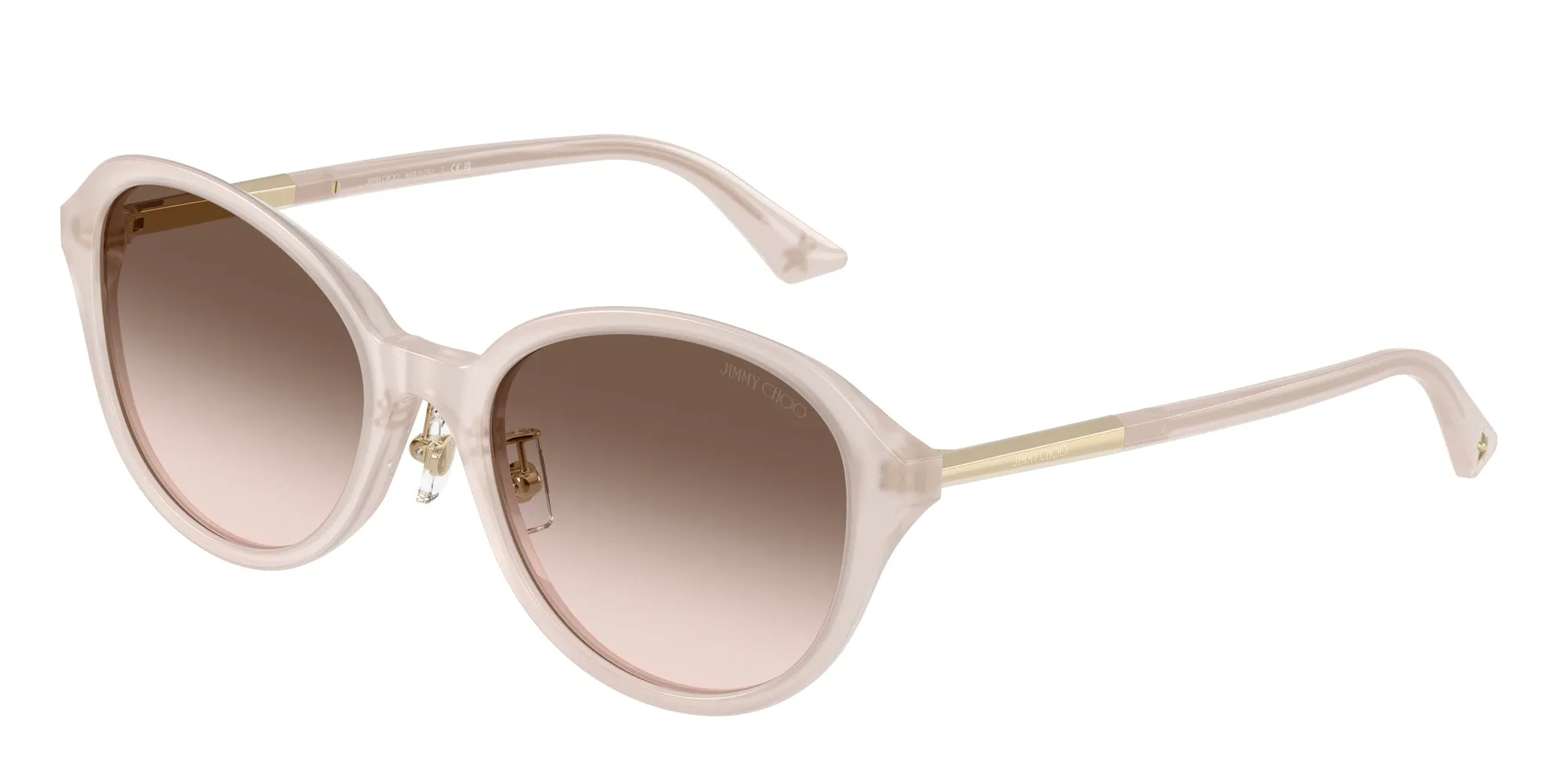 Jimmy Choo JC5044D 50253B Occhiali da sole Acetato Marrone Rosa Pantos Normale Sfumato - immagine 1