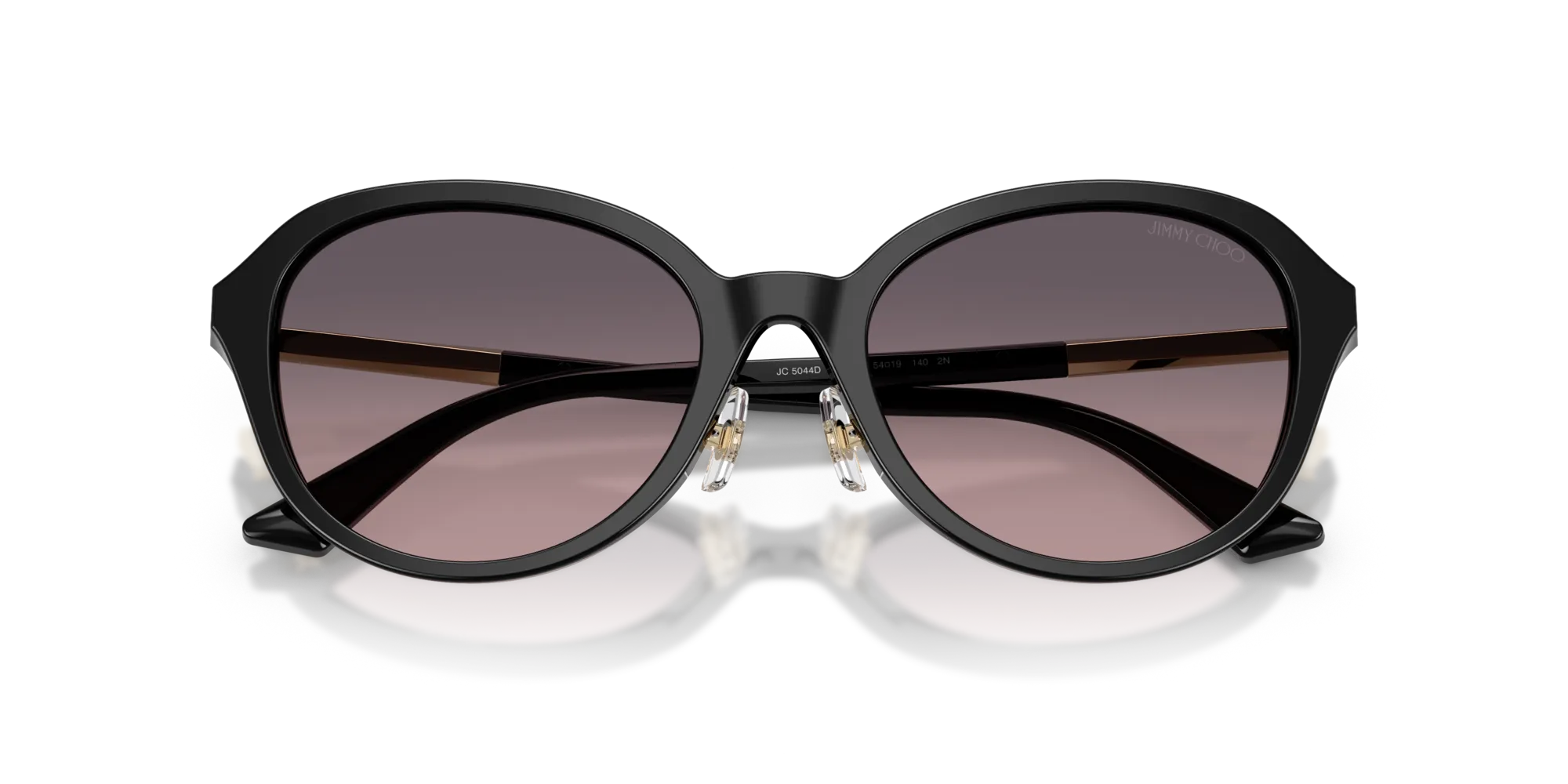 Jimmy Choo JC5044D 500046 Occhiali da sole Acetato Nero Rosa Pantos Normale Sfumato - immagine 2