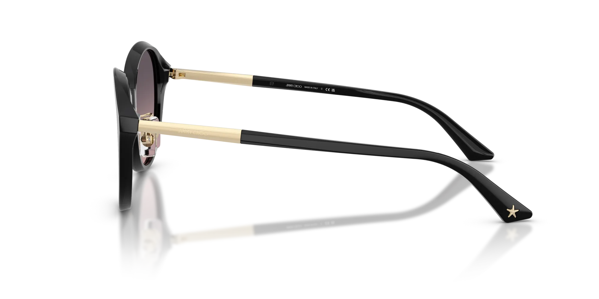 Jimmy Choo JC5044D 500046 Occhiali da sole Acetato Nero Rosa Pantos Normale Sfumato - immagine 4