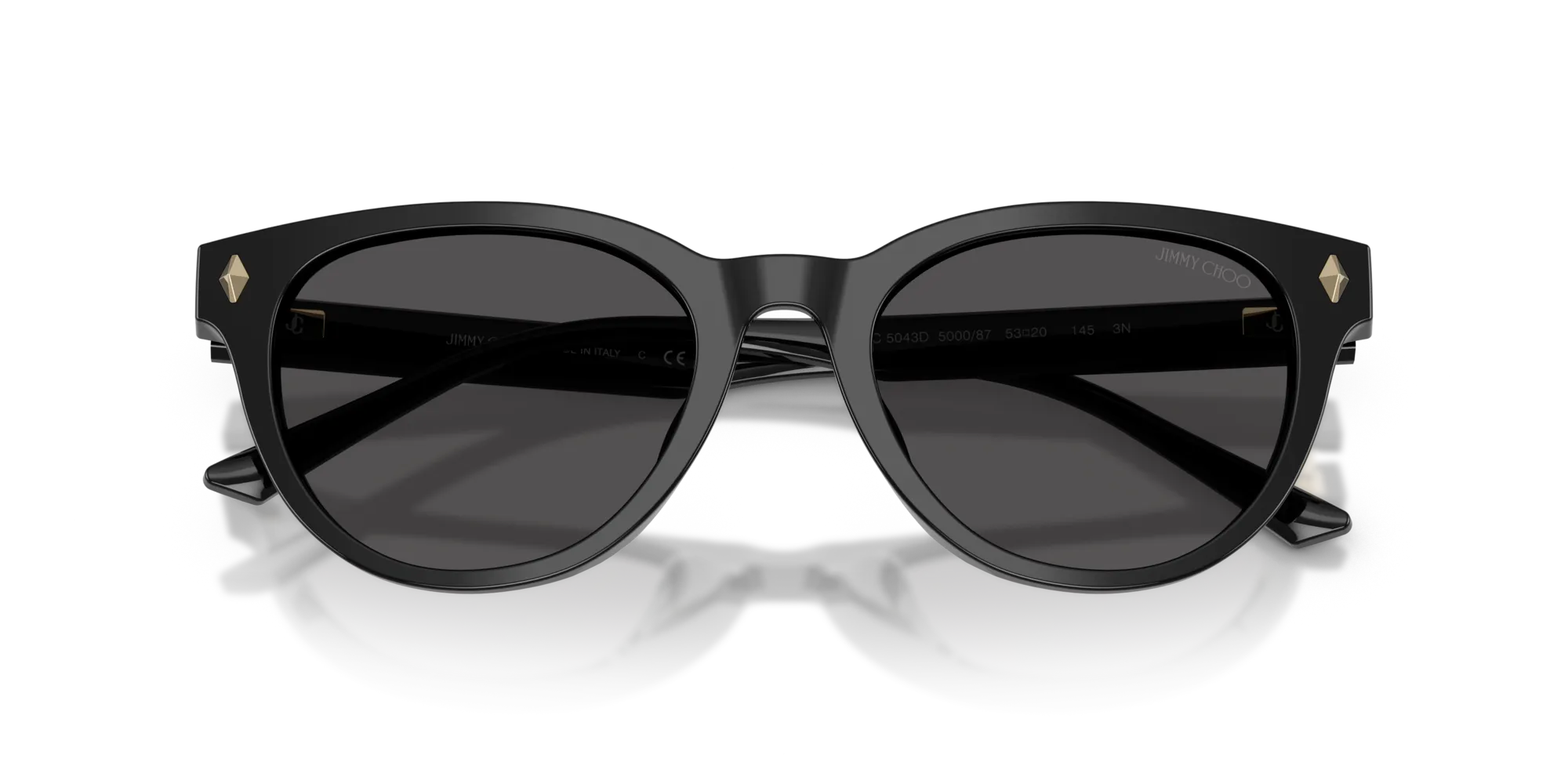 Jimmy Choo JC5043D 500087 Occhiali da sole Acetato Nero Grigio Pantos Normale - immagine 2