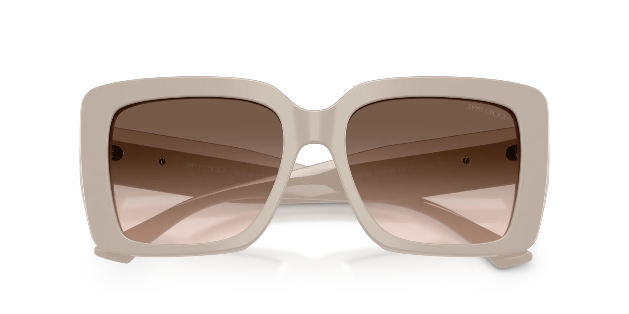 Jimmy Choo JC5042 50333B Occhiali da sole Acetato Marrone Grigio Squadrata Normale Sfumato - immagine 2