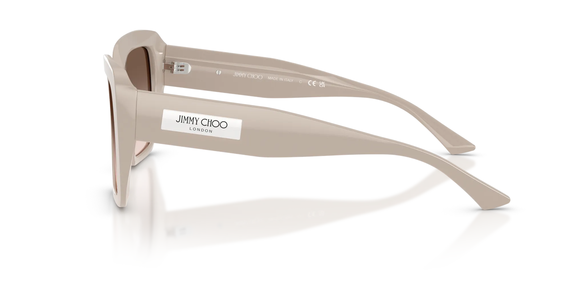 Jimmy Choo JC5042 50333B Occhiali da sole Acetato Marrone Grigio Squadrata Normale Sfumato - immagine 4