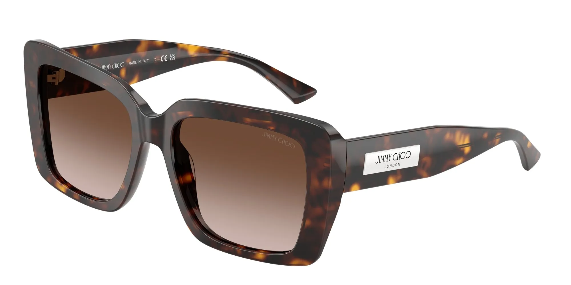 Jimmy Choo JC5042 500213 Occhiali da sole Acetato Tartaruga Marrone Squadrata Normale Sfumato - immagine 1
