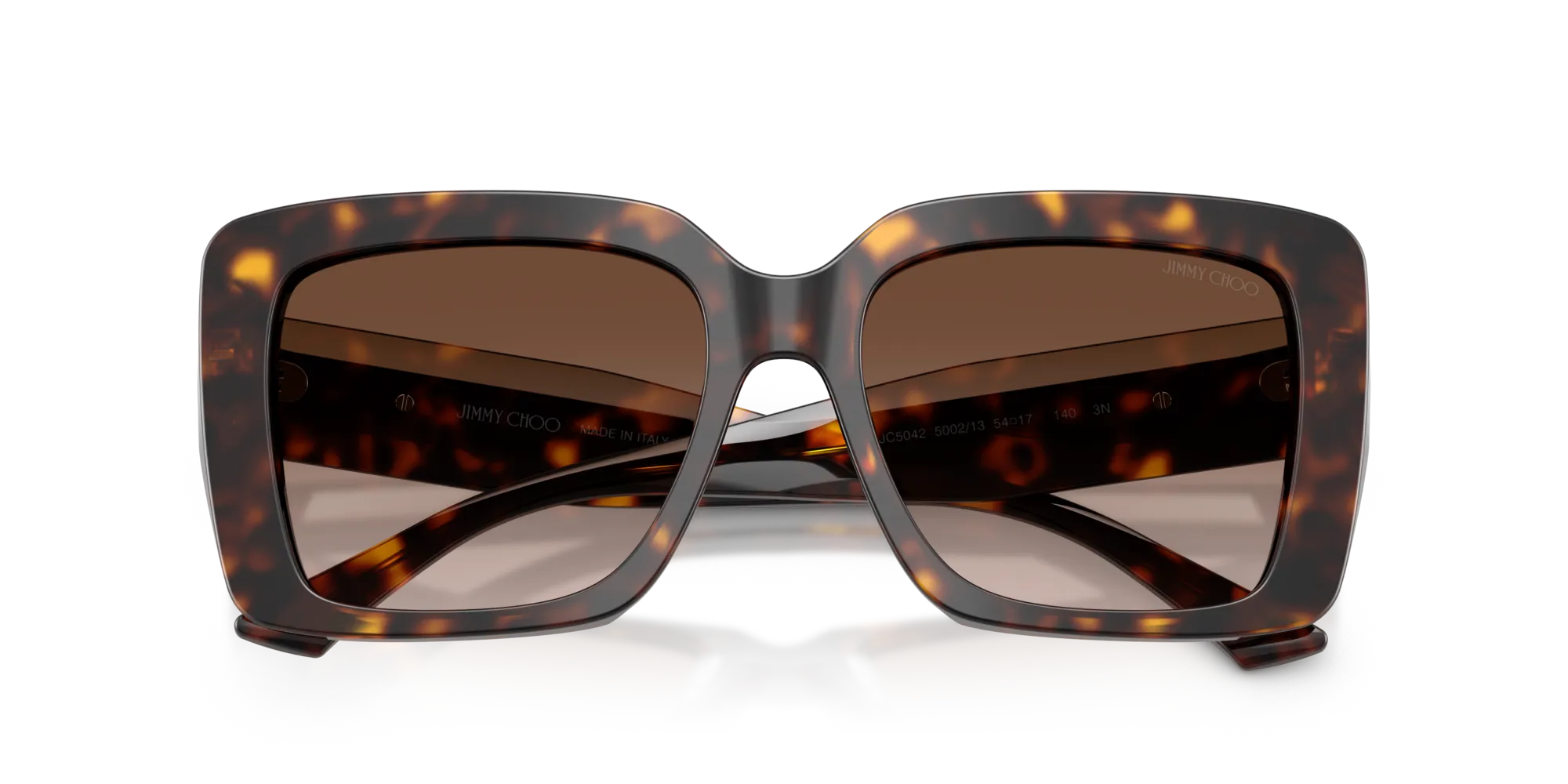Jimmy Choo JC5042 500213 Occhiali da sole Acetato Tartaruga Marrone Squadrata Normale Sfumato - immagine 2