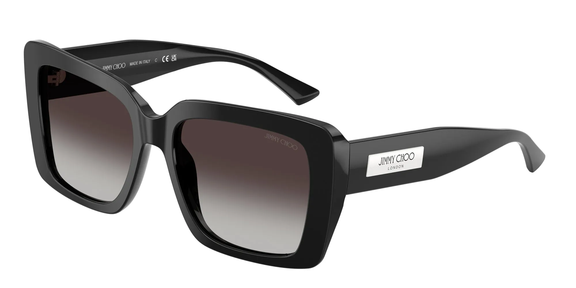Jimmy Choo JC5042 50008G Occhiali da sole Acetato Nero Grigio Squadrata Normale Sfumato - immagine 1