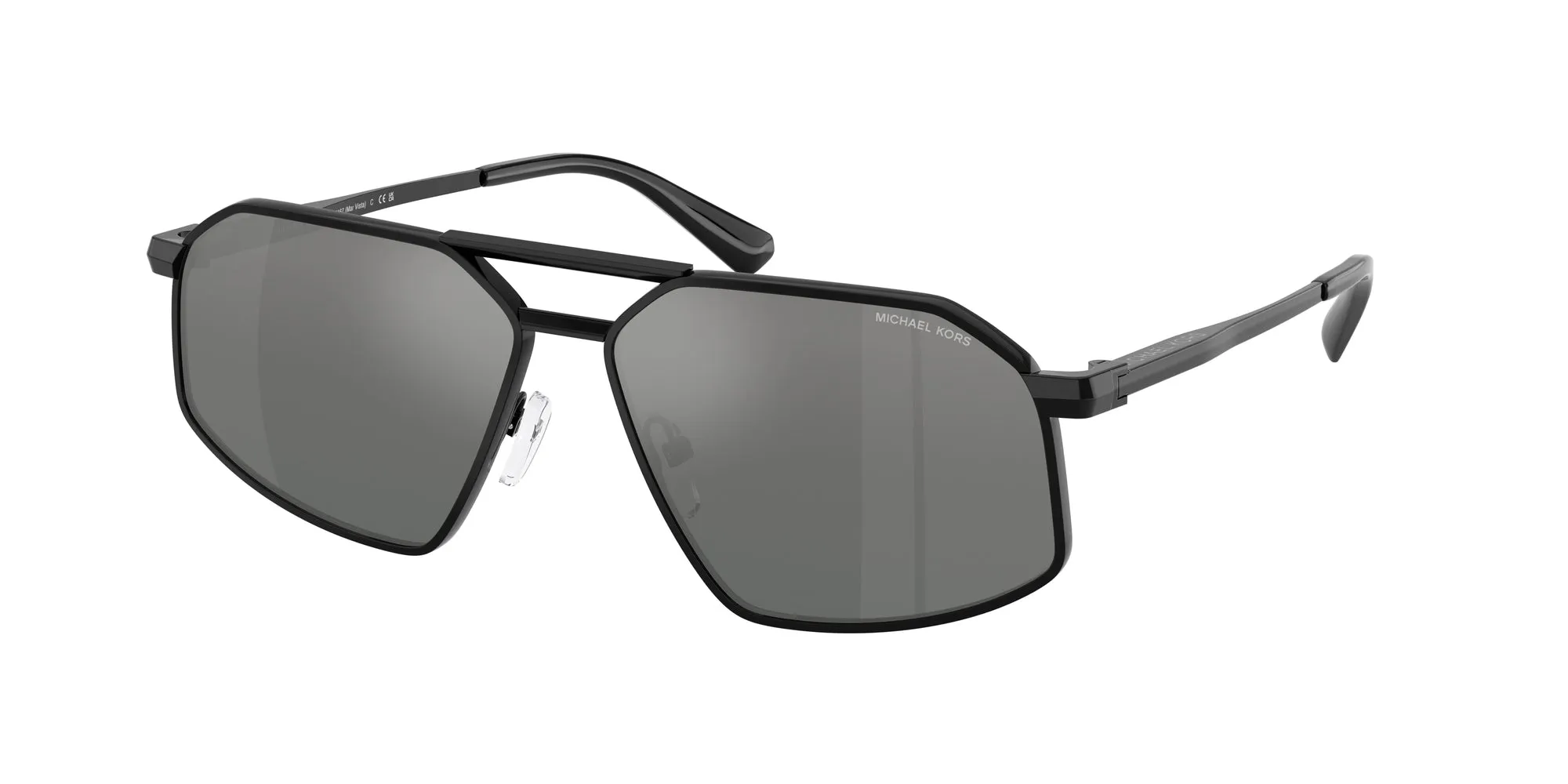 Michael Kors MK1167 MAR VISTA 100588 Occhiali da sole Metallo Nero Argento Geometrica Normale Sfumato - immagine 1
