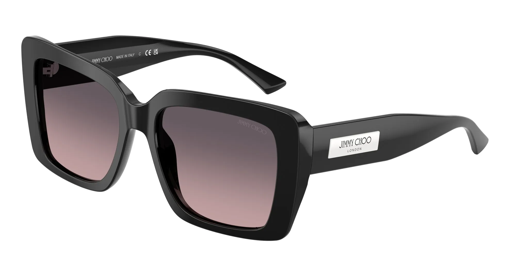 Jimmy Choo JC5042 500046 Occhiali da sole Acetato Nero Rosa Squadrata Normale Sfumato - immagine 1