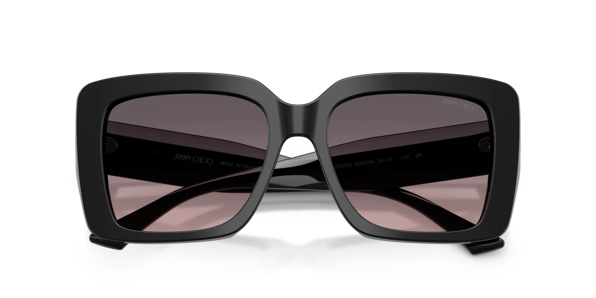 Jimmy Choo JC5042 500046 Occhiali da sole Acetato Nero Rosa Squadrata Normale Sfumato - immagine 2
