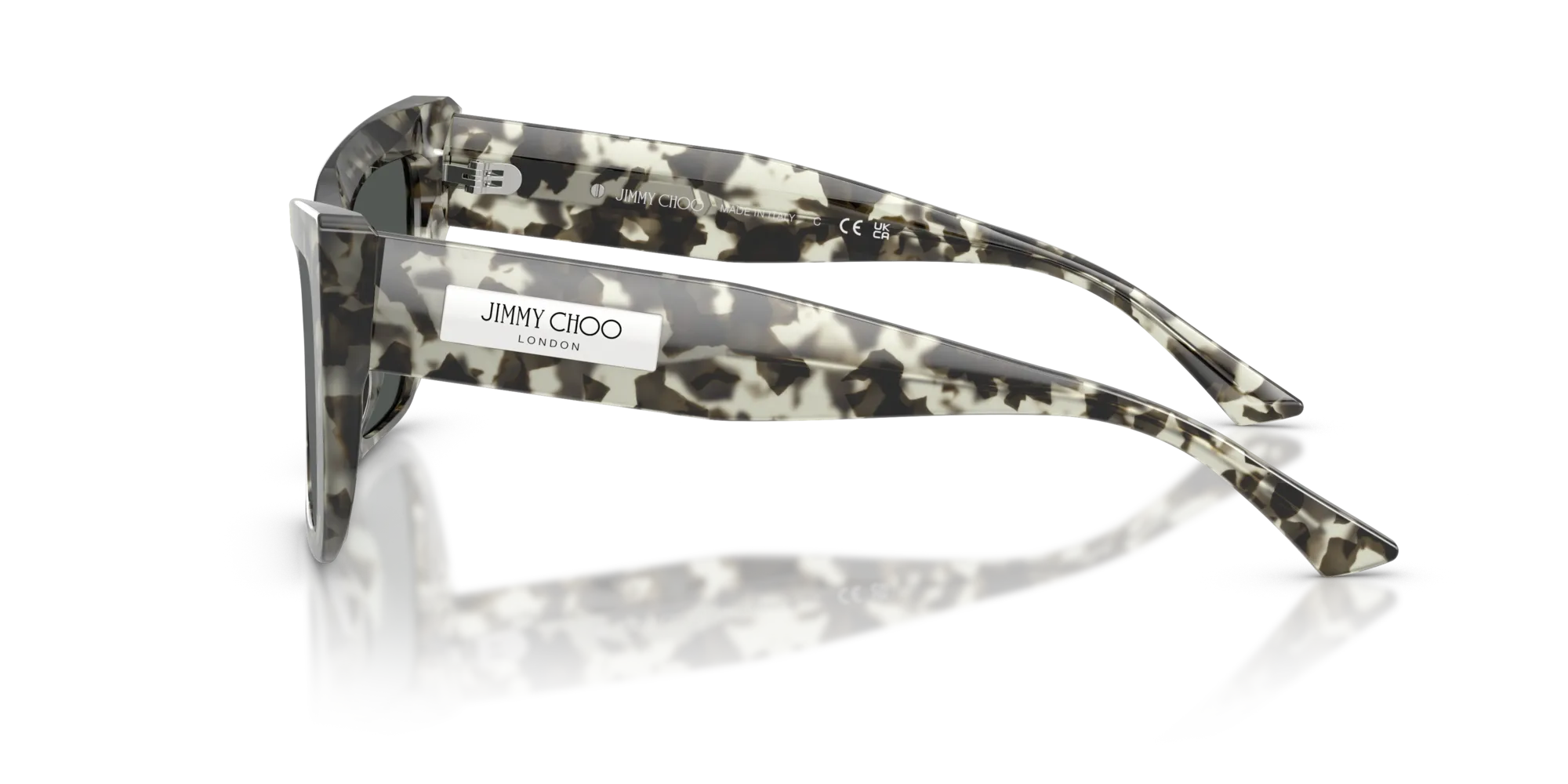 Jimmy Choo JC5041 506887 Occhiali da sole Acetato Bianco Grigio Farfalla Normale - immagine 4