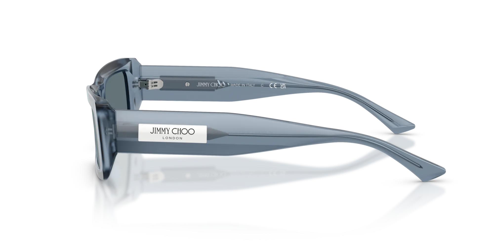 Jimmy Choo JC5040U 50671U Occhiali da sole Acetato Blu Azzurro Squadrata Specchiate - immagine 4