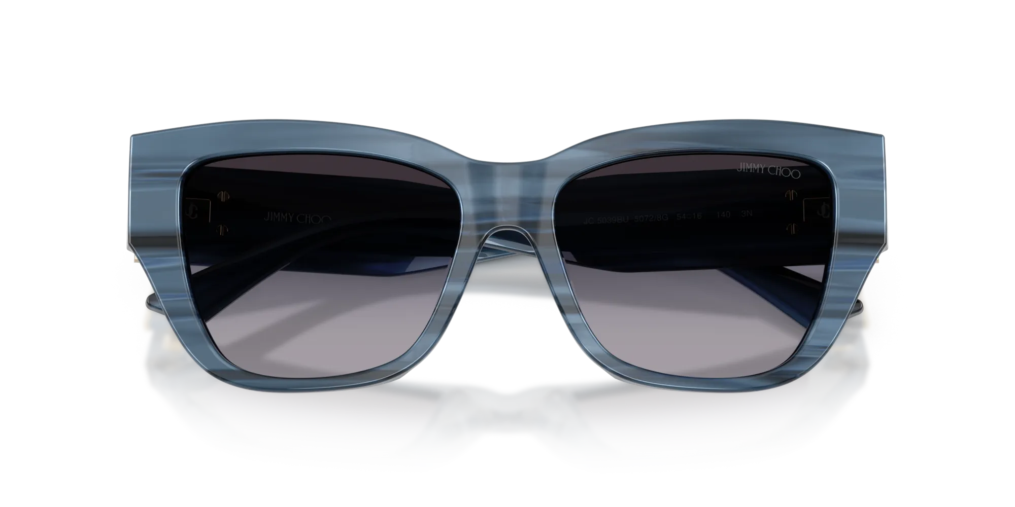 Jimmy Choo JC5039BU 50728G Occhiali da sole Acetato Blu Grigio Pillow Normale Sfumato - immagine 2