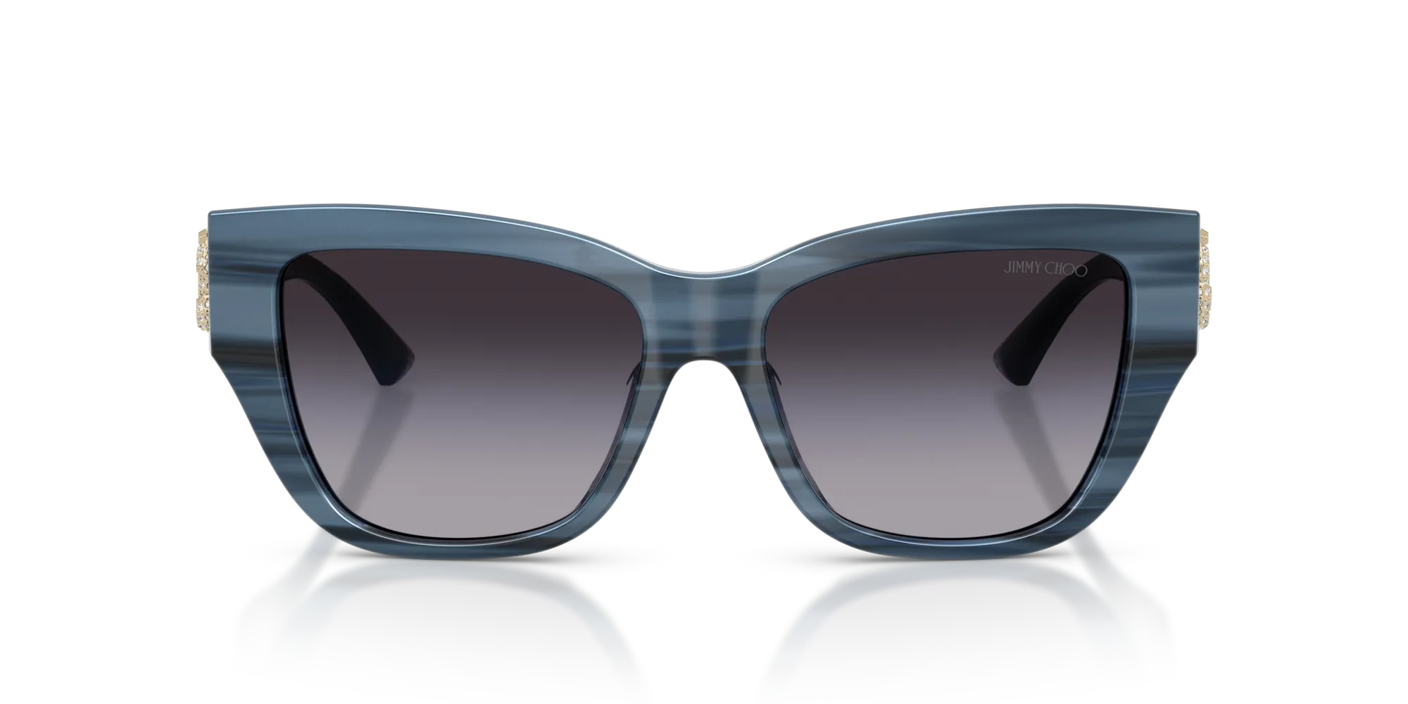 Jimmy Choo JC5039BU 50728G Occhiali da sole Acetato Blu Grigio Pillow Normale Sfumato - immagine 3