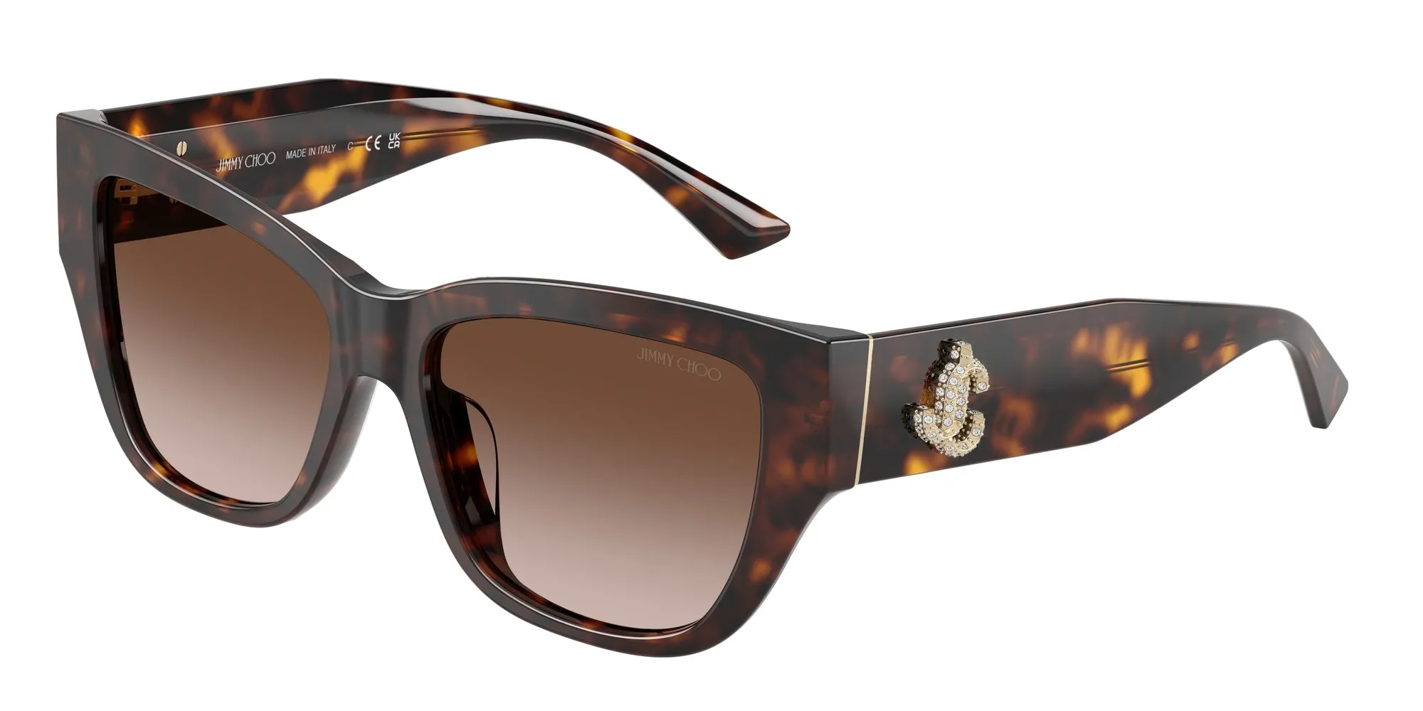 Jimmy Choo JC5039BU 500213 Occhiali da sole Acetato Tartaruga Marrone Pillow Normale Sfumato - immagine 1