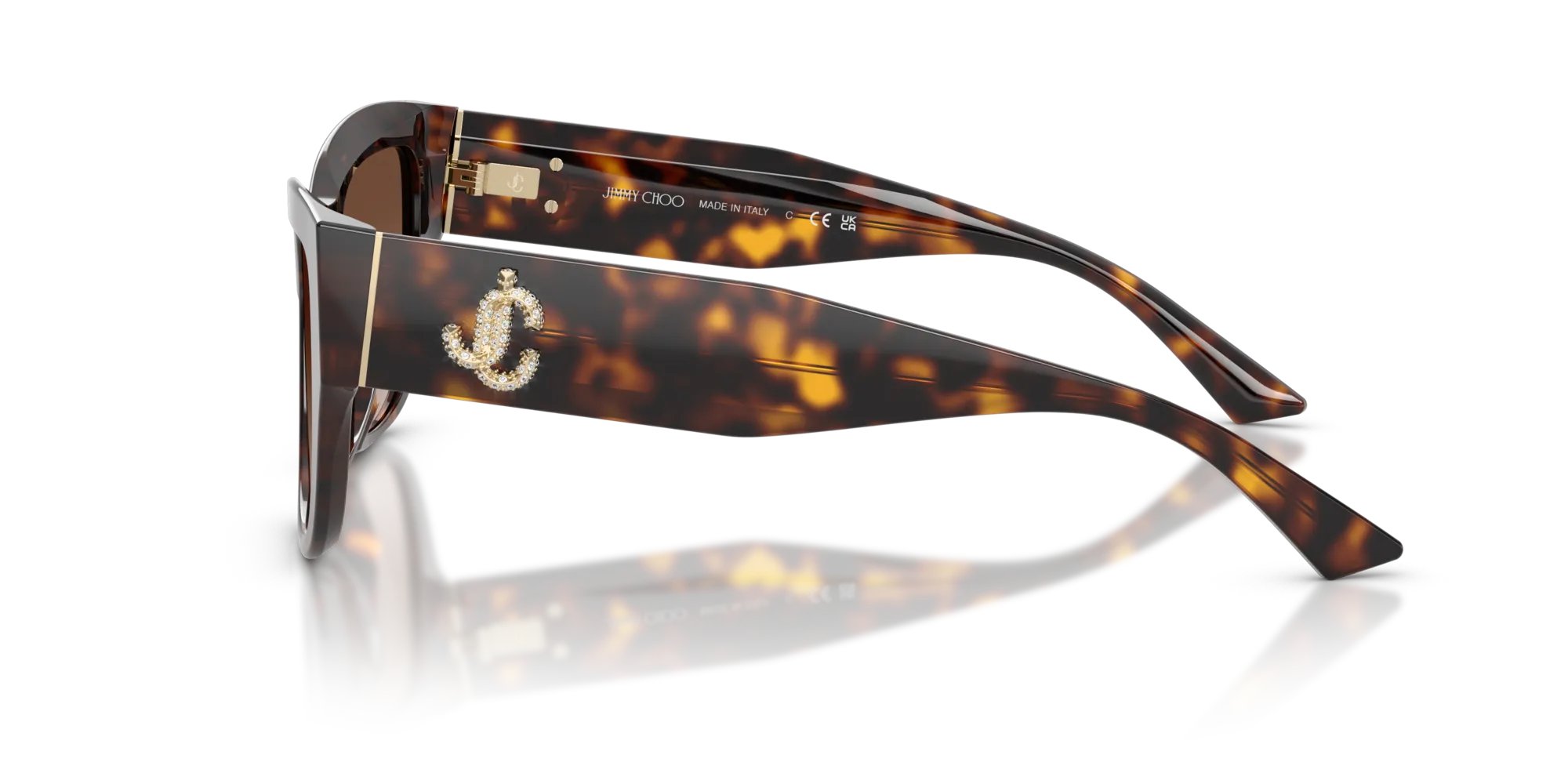 Jimmy Choo JC5039BU 500213 Occhiali da sole Acetato Tartaruga Marrone Pillow Normale Sfumato - immagine 4