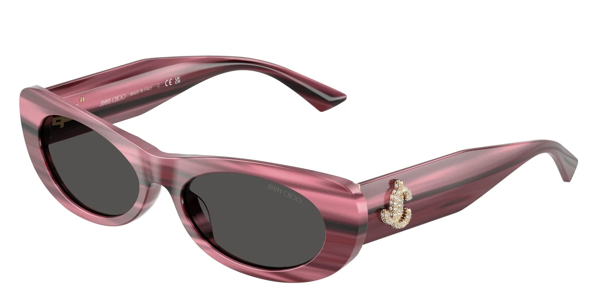 Jimmy Choo JC5038BU 506487 Occhiali da sole Acetato Viola Grigio Rotonda Normale - immagine 1